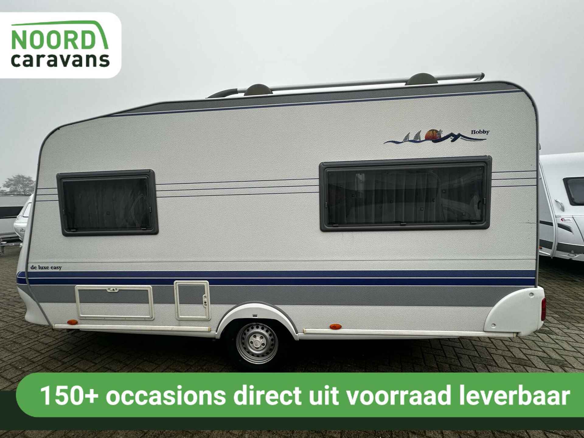 HOBBY DE LUXE EASY 440 VOORTENT + DWARSBED + FIETSENDRAGER - 2/27