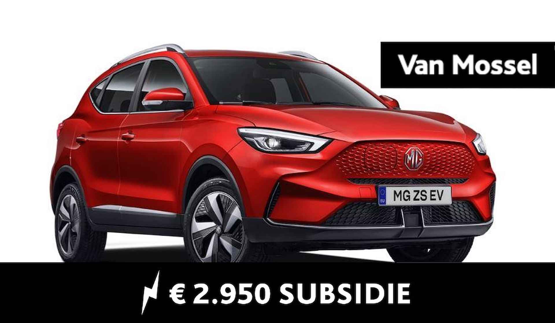 MG ZS EV Long Range Comfort 70 kWh Dimond Red ACTIE voorraad registratiekorting / ( Subsidie particulier € 2.000,= ) diverse kleuren op voorraad !!!! - 1/3