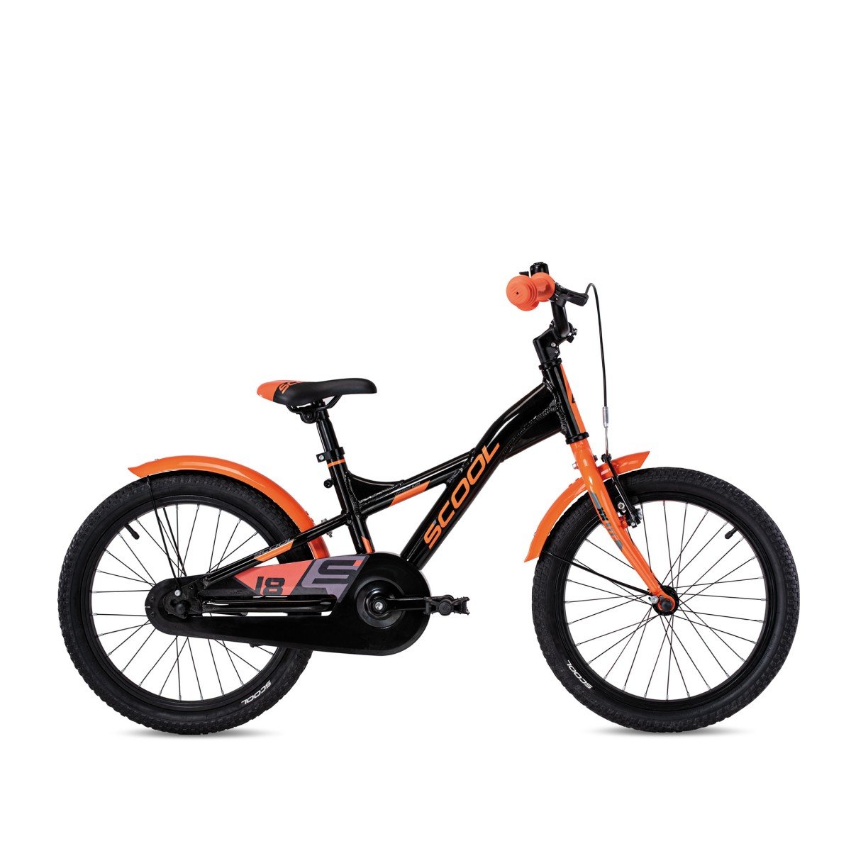 Scool XXlite 18-1 1-speed terugtraprem Jongens Black/Orange 2024