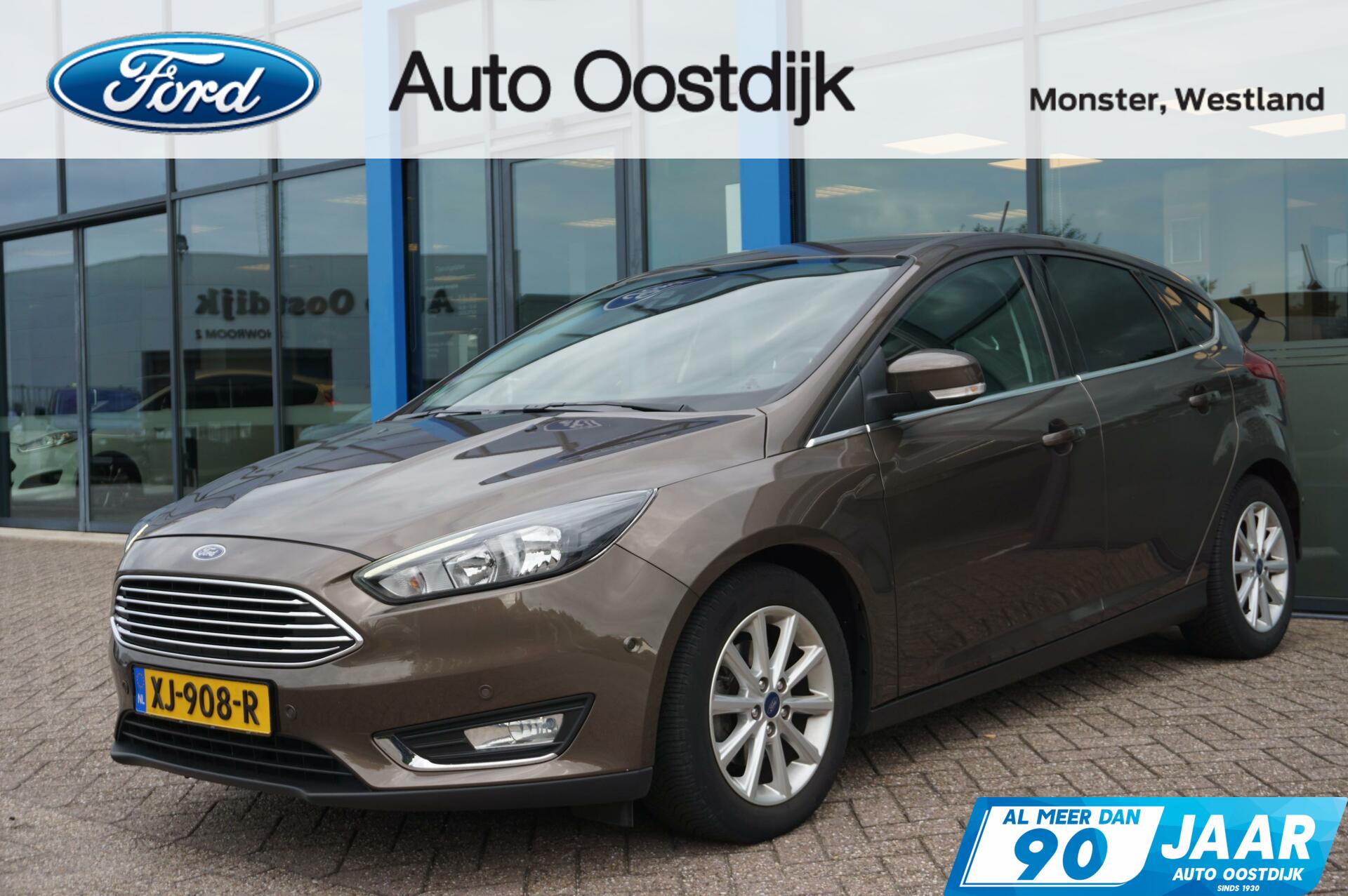 Ford Focus 1.0 Titanium 125PK Winterpack Cruise Navi Climate Parkeersensoren Keyless Privacy Glass Trekhaak *1ste Eigenaar*