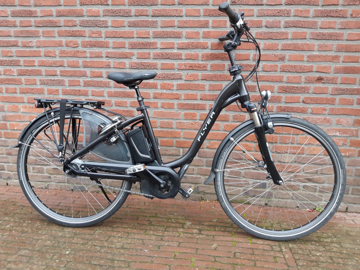 Flyer E-bike Dames zwart glans 48cm 2018 bij viaBOVAG.nl