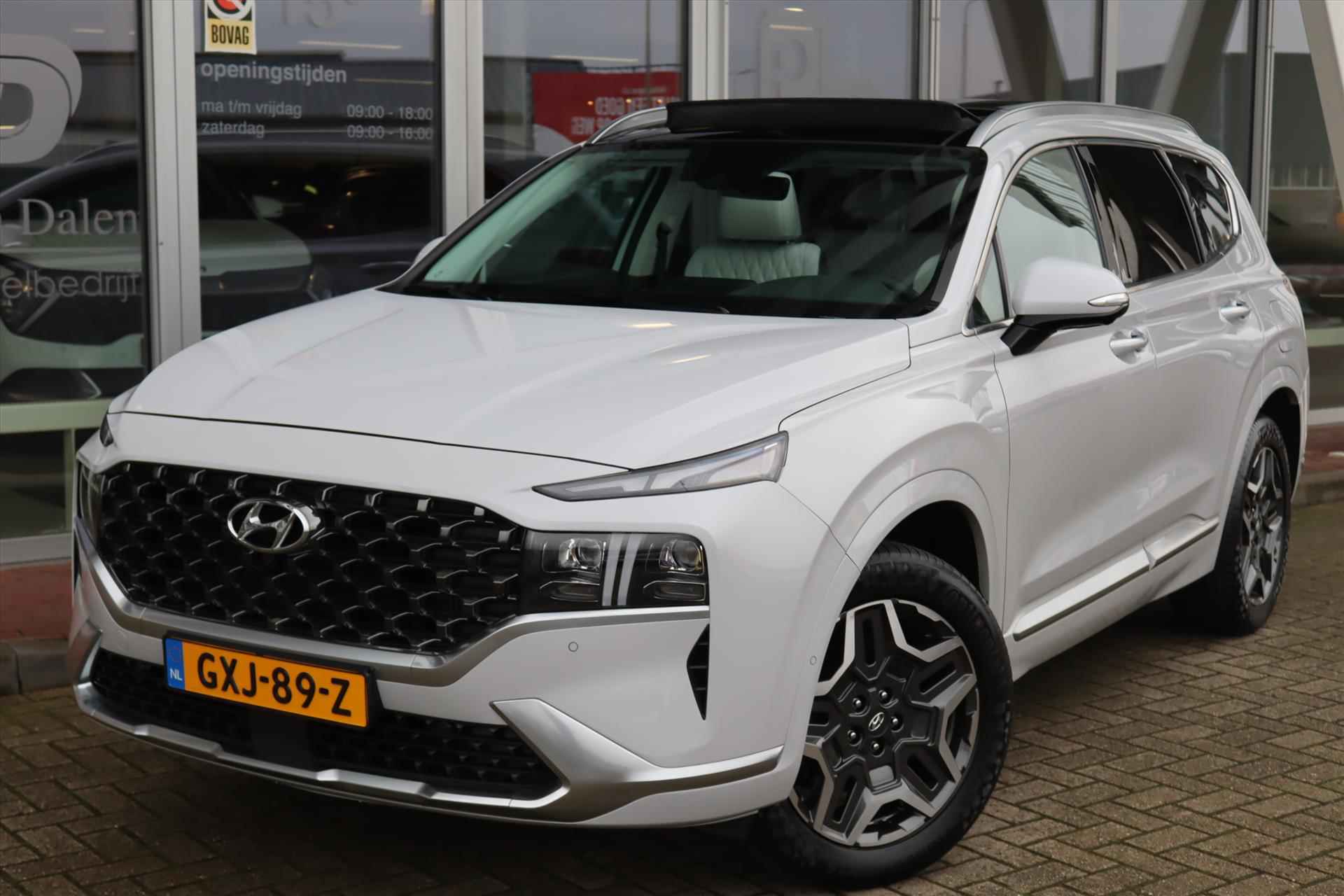 Hyundai Santa Fe 1.6T-GDI PHEV PREMIUM PLUS Sky Panodak | Leer | Trekhaak | 360 Camera | Head Up | Full Options | Parelmoer Wit | - 62/68