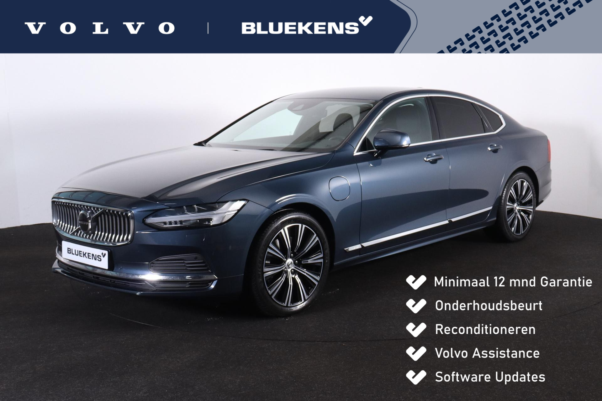 Volvo S90 T8 AWD Inscription - IntelliSafe Assist & Surround - Adaptieve LED koplampen - Harman/Kardon audio - Parkeercamera achter - Verwarmde voorstoelen, stuur & achterbank - Parkeersensoren voor & achter - Elektr. bedienb. voorstoelen met geheugen - Standkachel - Extra getint glas - Elektr. inklapbare Trekhaak - 19' LMV