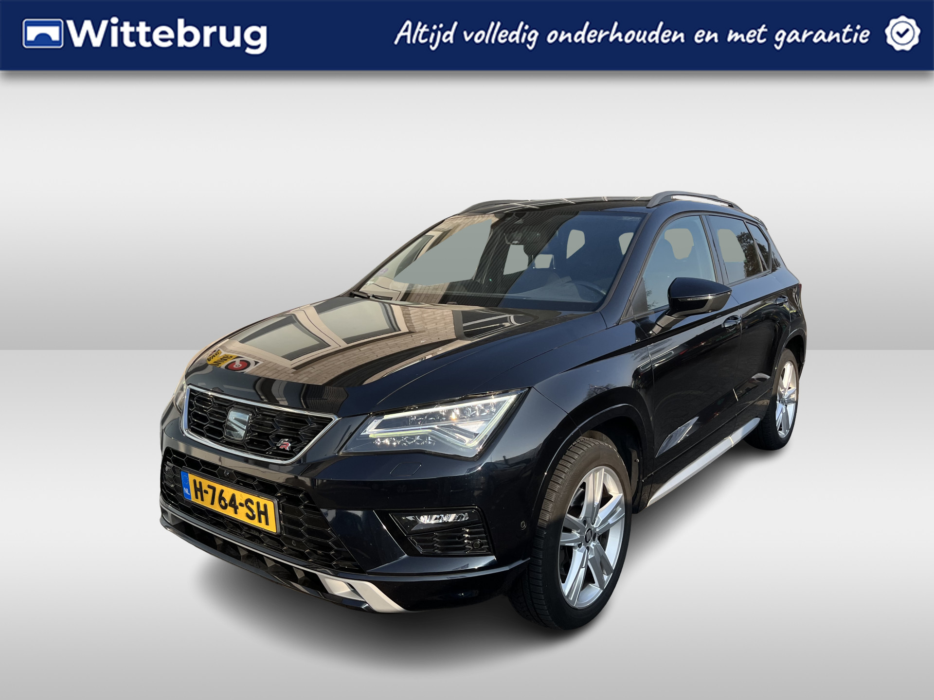 SEAT Ateca 1.5 TSI FR Business Intense / AUTOMAAT/ TREKHAAK/ BEATS AUDIO/ 360 CAMERA/ PARK. SENSOREN/ DODE HOEK/ KEYLESS/ STOELVERWARM./ VIRTUAL COCKPIT/ ADAPT. CRUISE/ APP-CONNECT/ NAVI/ CLIMA/ DAB/ 18" LMV