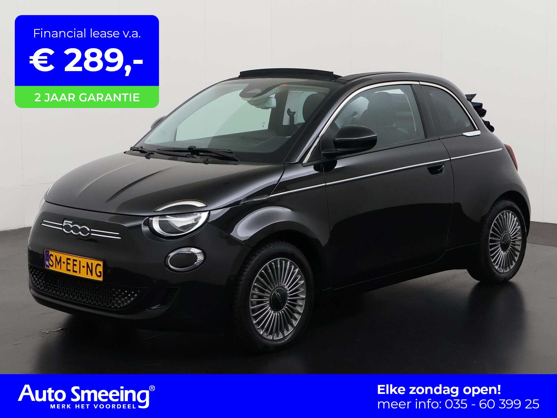 Fiat 500e Cabrio 42 kWh | Camera | Stoelverwarming | Apple Carplay | Zondag Open!