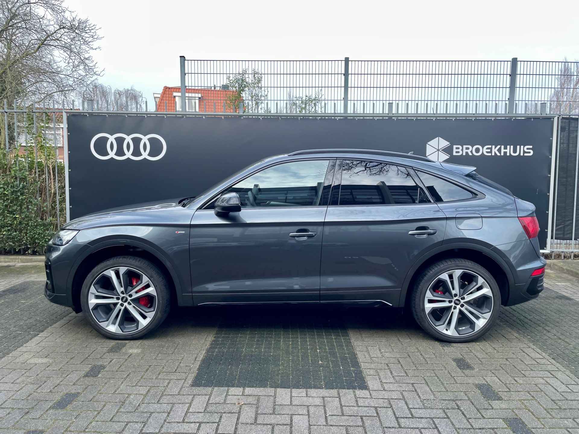 Audi Q5 Sportback 55 TFSI e S edition Competition/Dakreling zwart/Optiek zwart/Lane assist/Inklapbare buitenspiegels/ Side assist/Matrix koplampen/Adaptieve cruisecontrol/Adaptieve cruisecontrol/Bang & Olufsen/ 21 inch velgen - 4/14