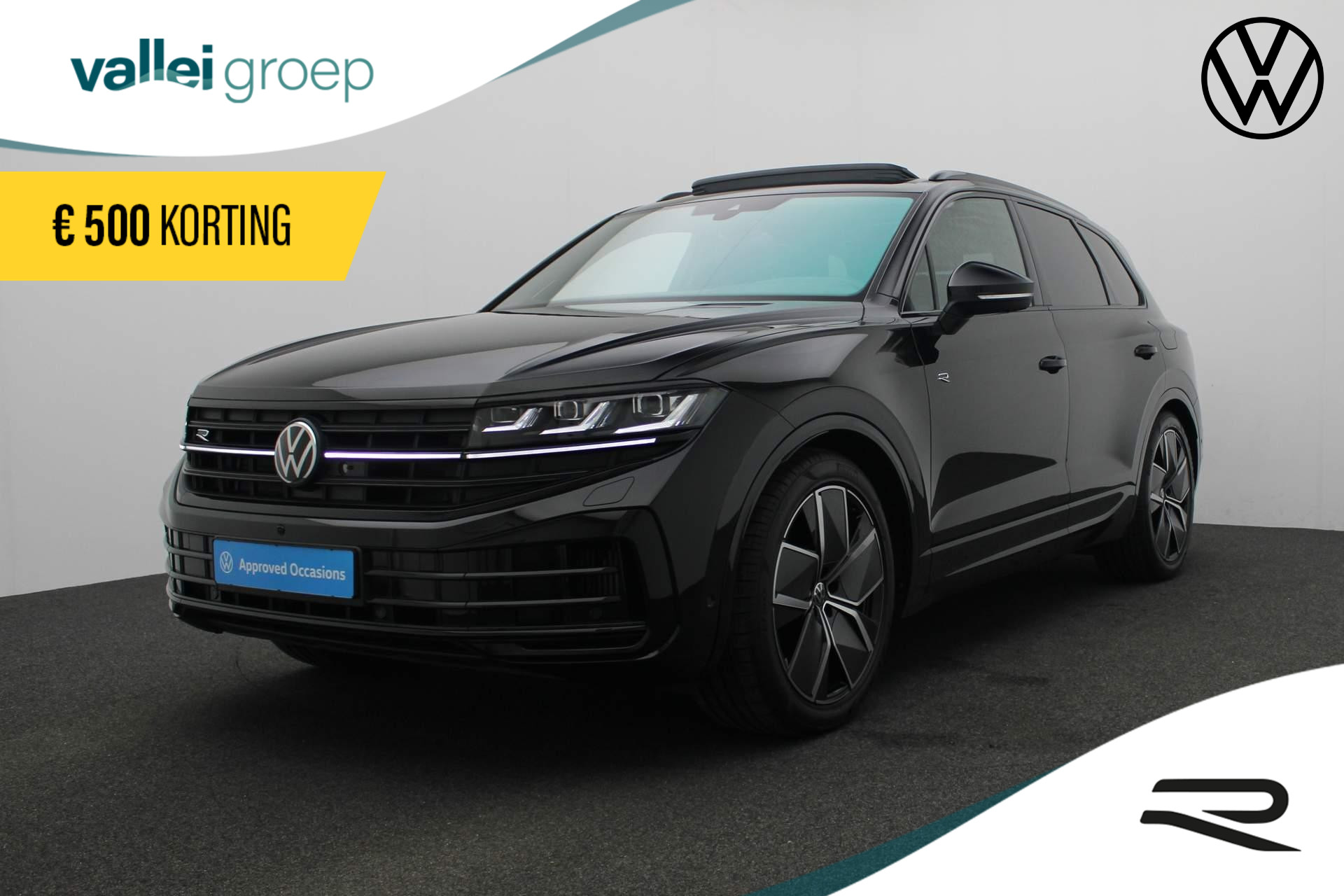 Volkswagen Touareg 3.0 TSi 462PK tiptronic eHybrid 4MOTION R | Pano | Luchtvering | Trekhaak | Adaptief onderstel | HUD | 360 Camera | Dynaudio | Nachtzicht |