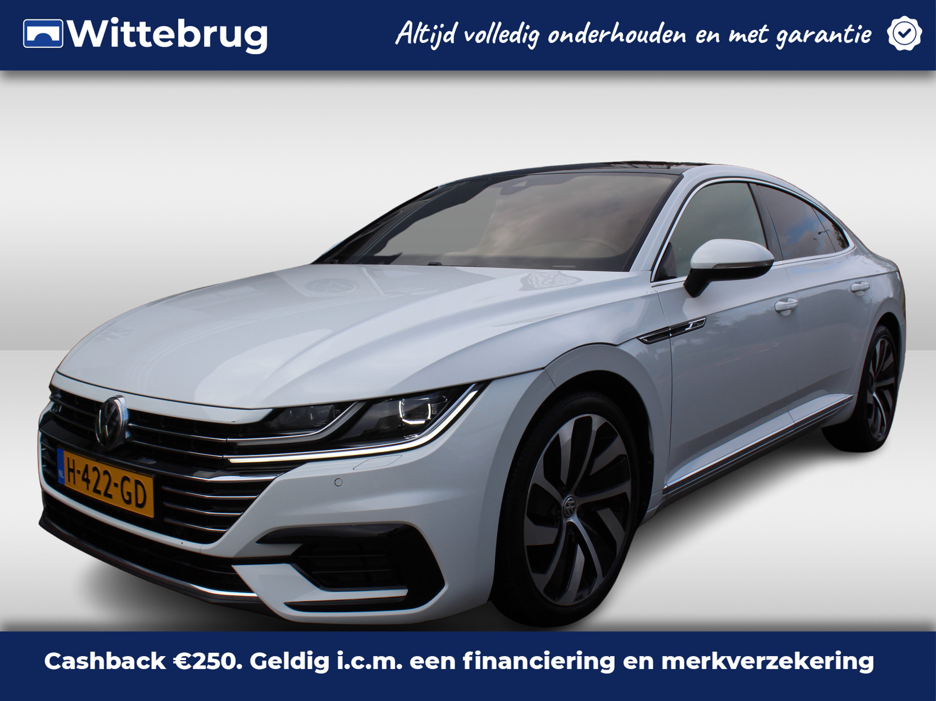 Volkswagen Arteon 2.0 TSI Business R Exclusive DSG/ Digitale Cockpit/ Led/ Panoramadak/ R line Int. + Ext/ do Glas/ Elec.Klep/ Camera/ Parkeersensor V. + A. /19 lmv/