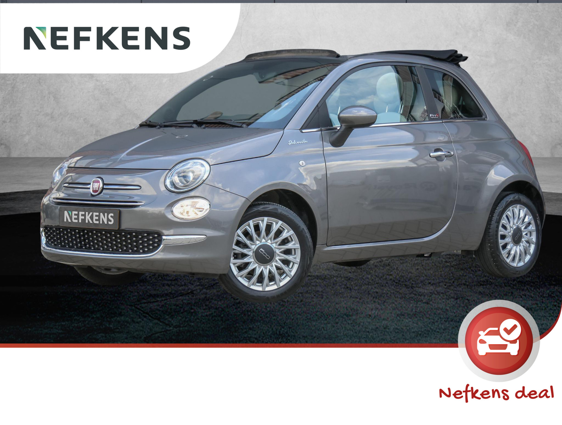 Fiat 500 C 69pk Hybrid Dolcevita (Climate/Halfleer/7"scherm/NAV./PDC/LMV)