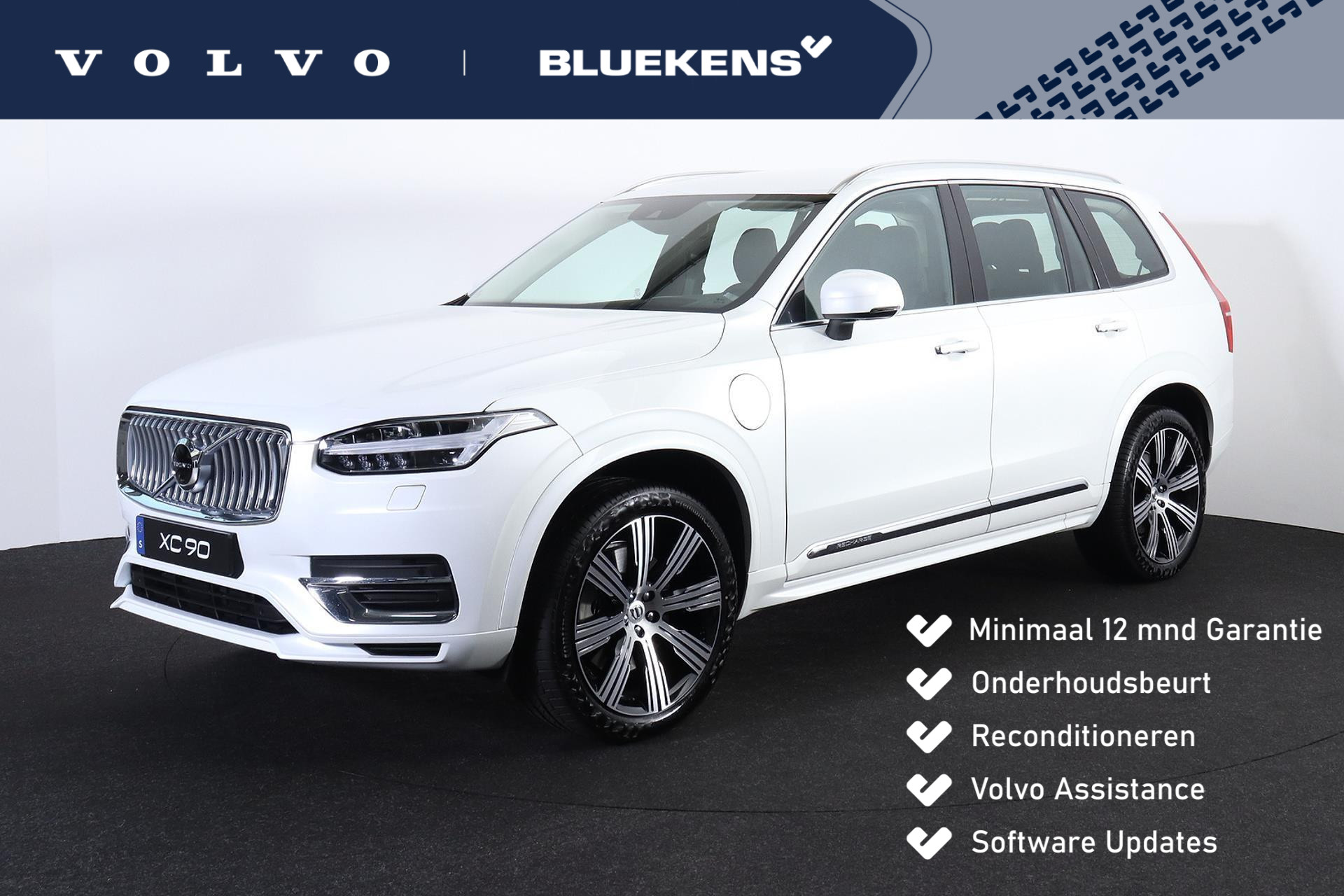 Volvo XC90 T8 Recharge AWD Inscription - LONG RANGE - Luchtvering - IntelliSafe Assist & Surround - Harman/Kardon audio - 360º Camera - Parkeersensoren voor & achter - Adaptieve LED koplampen - Verwarmde voorstoelen & stuur - Climate control 4-zone - Head up display - Draadloze tel. lader - Standkachel - 21' LMV