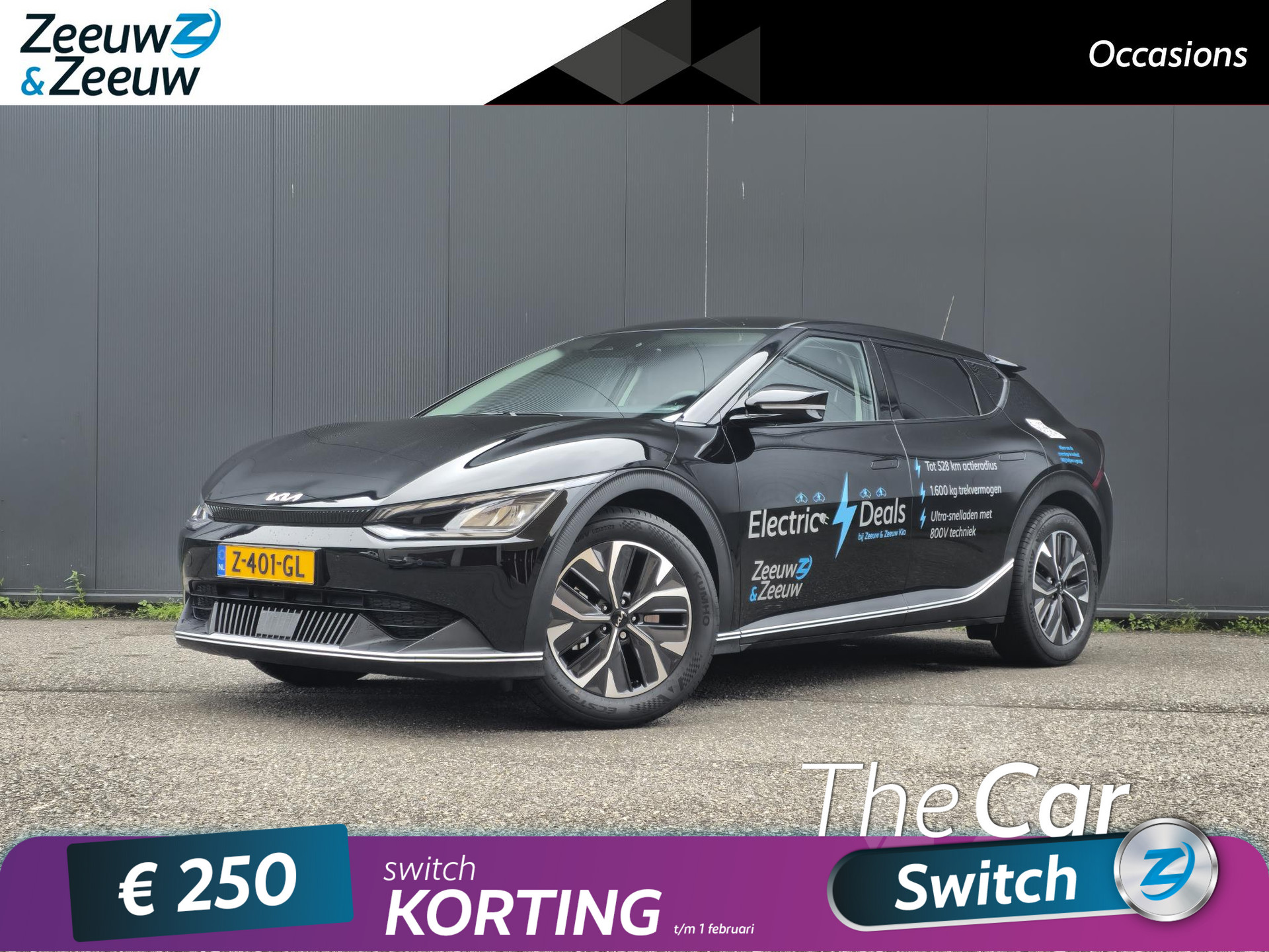 Kia EV6 Light Edition 58 kWh Apple Carplay | Navi | Addaptive Cruise Control | Stoel- en stuurverwarming | BTW auto | € 2000 SEPP subsidie | Metallic lak | Fabrieksgarantie t/m 5-4-2024 | NAP