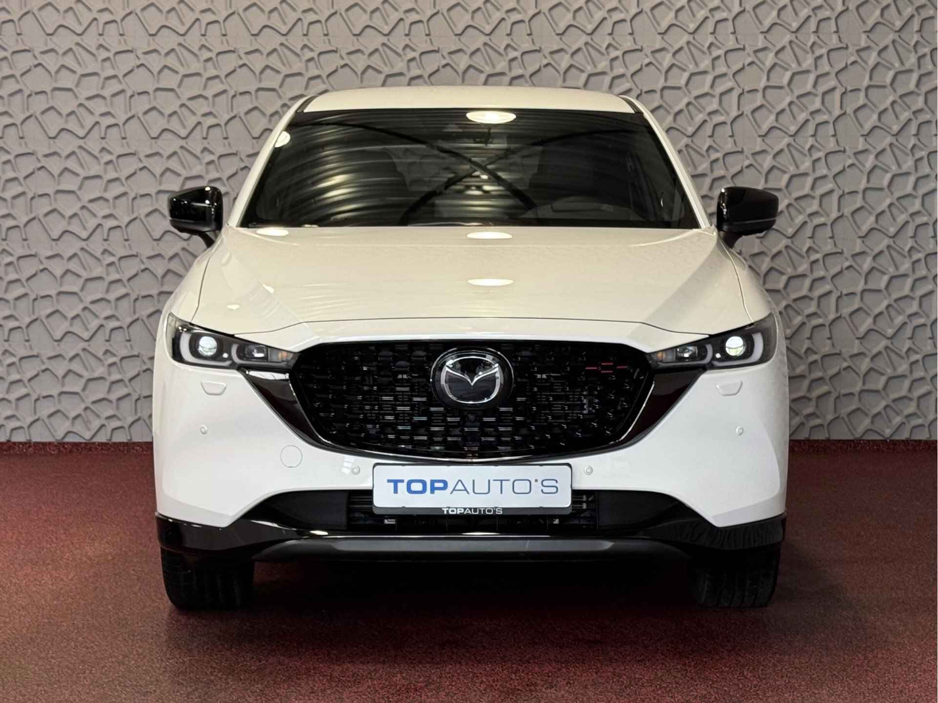 Mazda CX-5 2.0 E SkyActiv MHEV 165 HOMURA BLACKLINE PACK LEER/ALCANTARA ELEK.KLEP ADAP.CRUISE 19''LMV HEAD-UP 360.CAMERA FULL LED CARPLAY N 07/2024 - 5/89