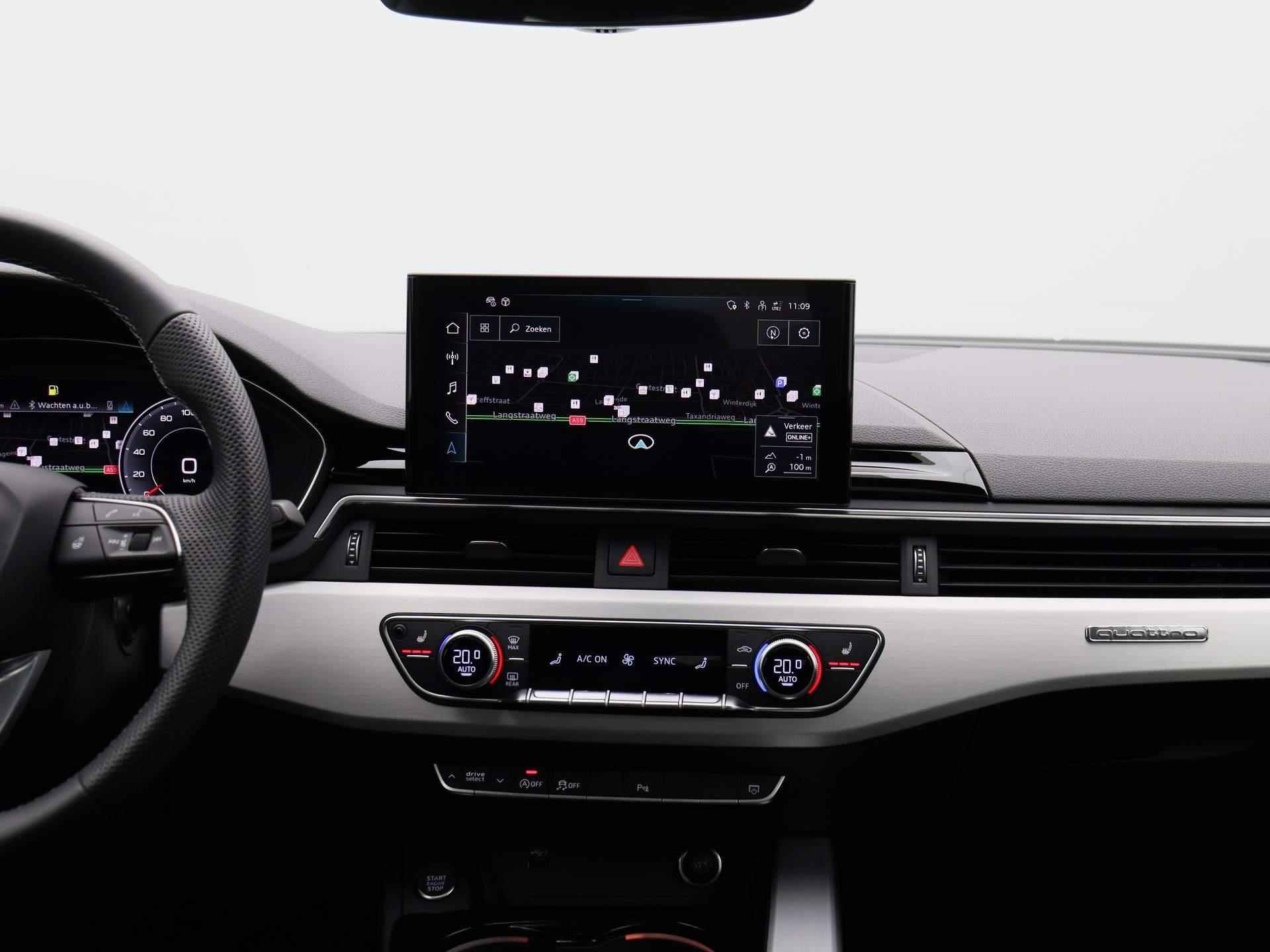 Audi A5 Sportback 40 TDI S edition quattro 204 PK | S-line exterieur | S-line interieur | Automaat | Navigatie | 360 Camera | Adaptive Cruise Control | Panoramadak | Head-up Display | Trekhaak | Stoelverwarming | Lichtmetalen velgen | Climate Control | Audi Sound System | Fabrieksgarantie | - 9/55