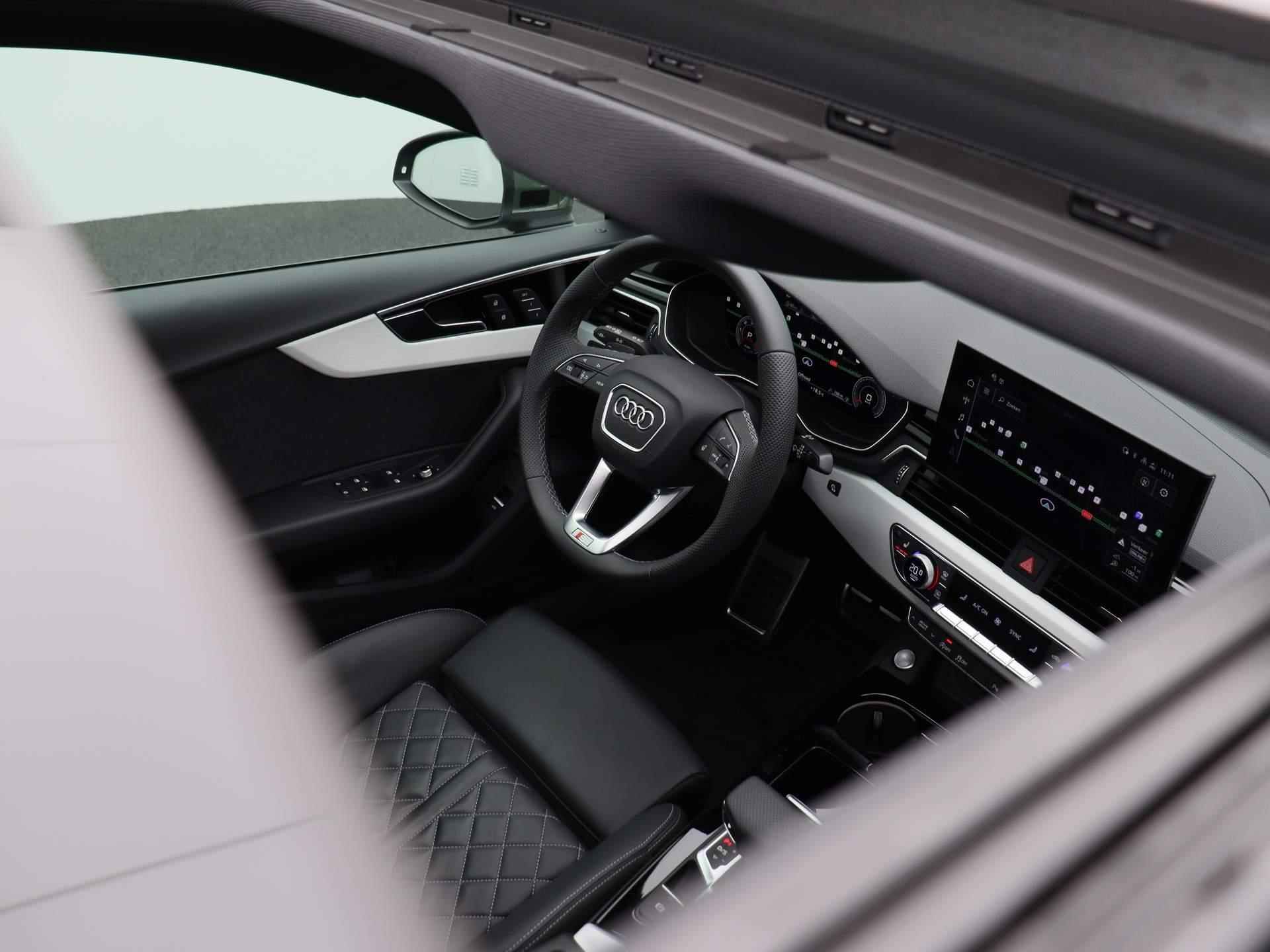 Audi A5 Sportback 40 TDI S edition quattro 204 PK | S-line exterieur | S-line interieur | Automaat | Navigatie | 360 Camera | Adaptive Cruise Control | Panoramadak | Head-up Display | Trekhaak | Stoelverwarming | Lichtmetalen velgen | Climate Control | Audi Sound System | Fabrieksgarantie | - 47/55