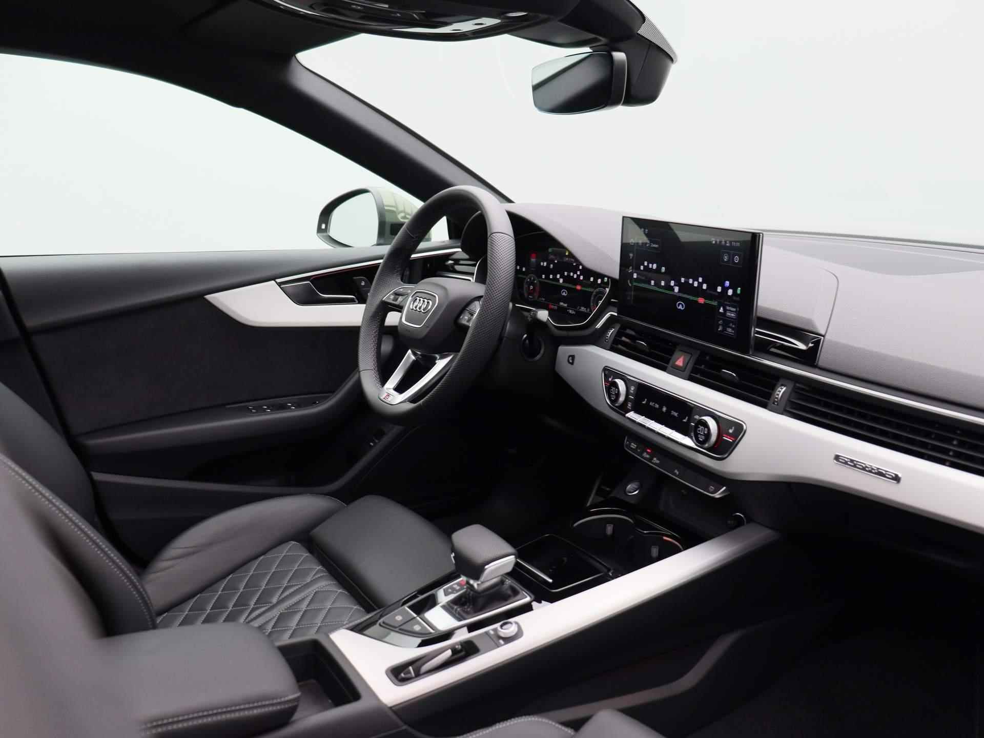 Audi A5 Sportback 40 TDI S edition quattro 204 PK | S-line exterieur | S-line interieur | Automaat | Navigatie | 360 Camera | Adaptive Cruise Control | Panoramadak | Head-up Display | Trekhaak | Stoelverwarming | Lichtmetalen velgen | Climate Control | Audi Sound System | Fabrieksgarantie | - 49/55