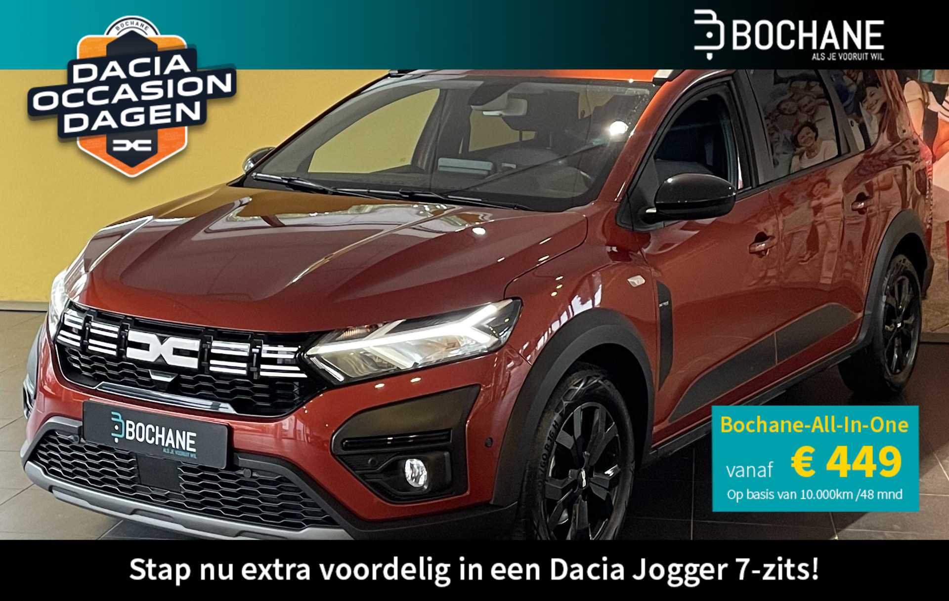 Dacia Jogger 1.0 TCe 110 Extreme 7p. NAVIGATIE | ACHTERUITRIJCAMERA | PARKEERSENSOREN VOOR-EN ACHTER | BLIS | 7-PERSOONS UITVOERING