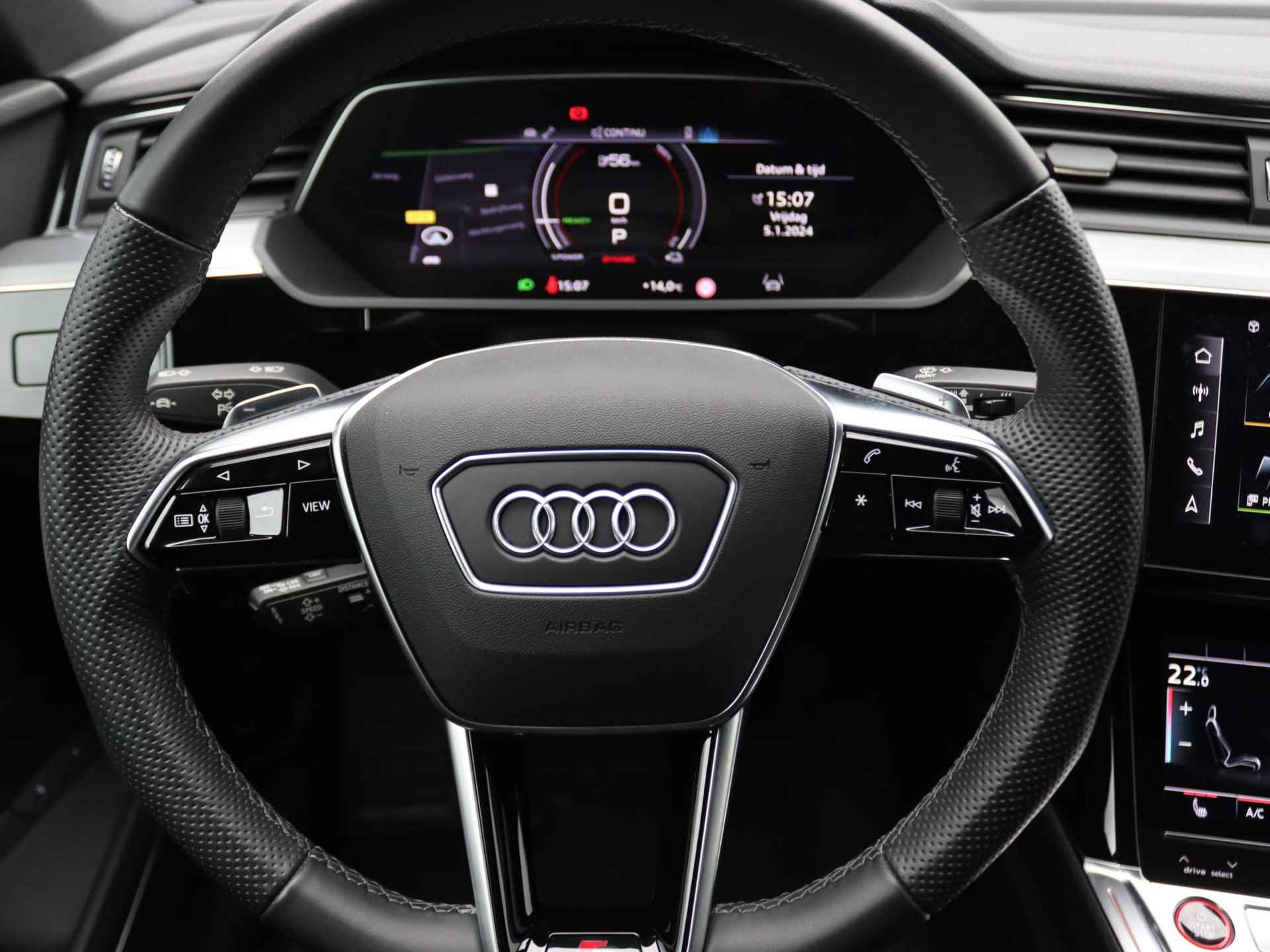 Audi e-tron Sportback S quattro 95kWh 503PK Black style, leder, Bang&Olufsen, Matrix-LED, 360 gr. camera's, keyless, stoelverwarming, alarm, 21'' lichtmetaal - 18/49