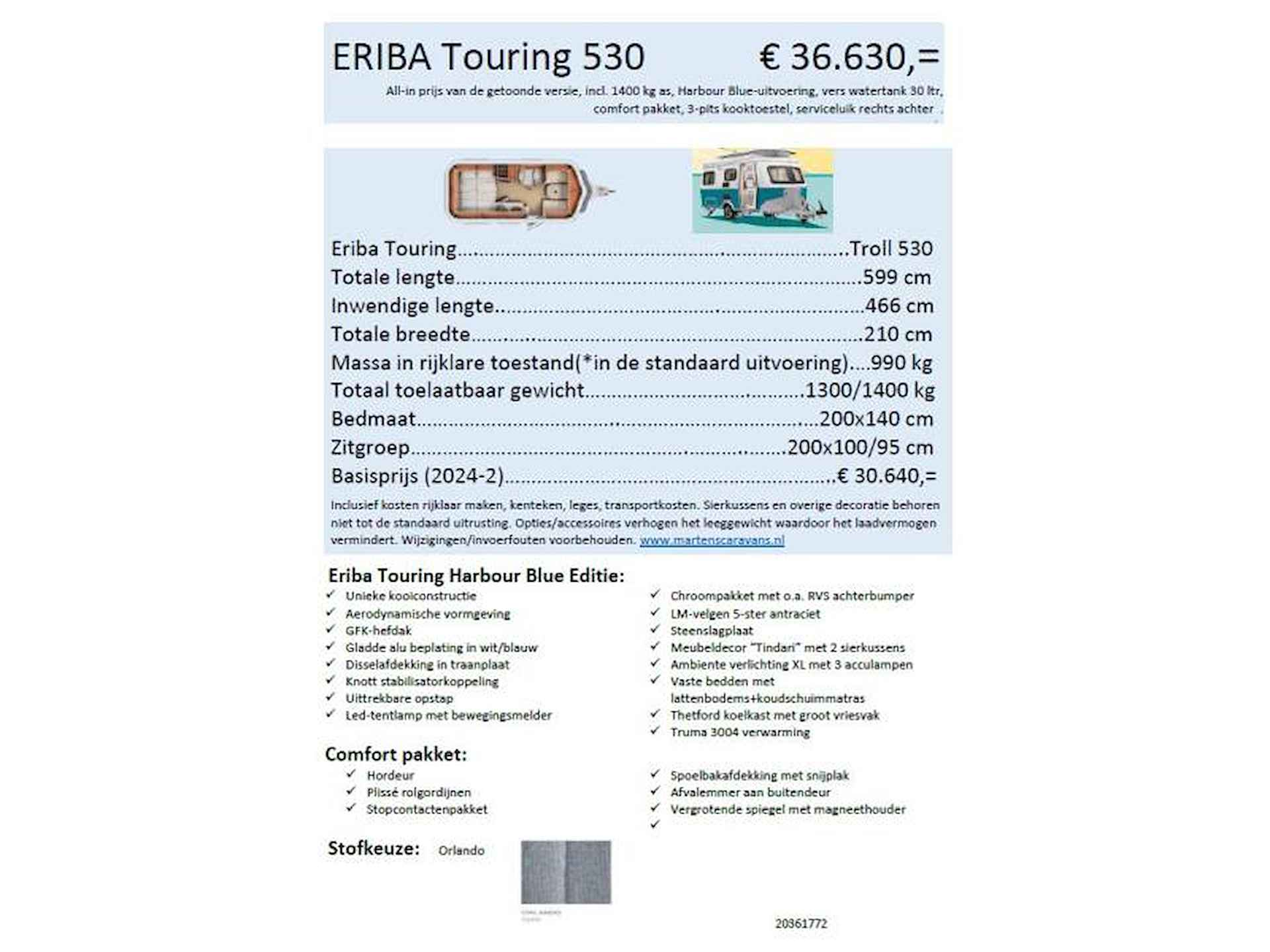 Eriba Touring 530 Harbour Blue - 14/18