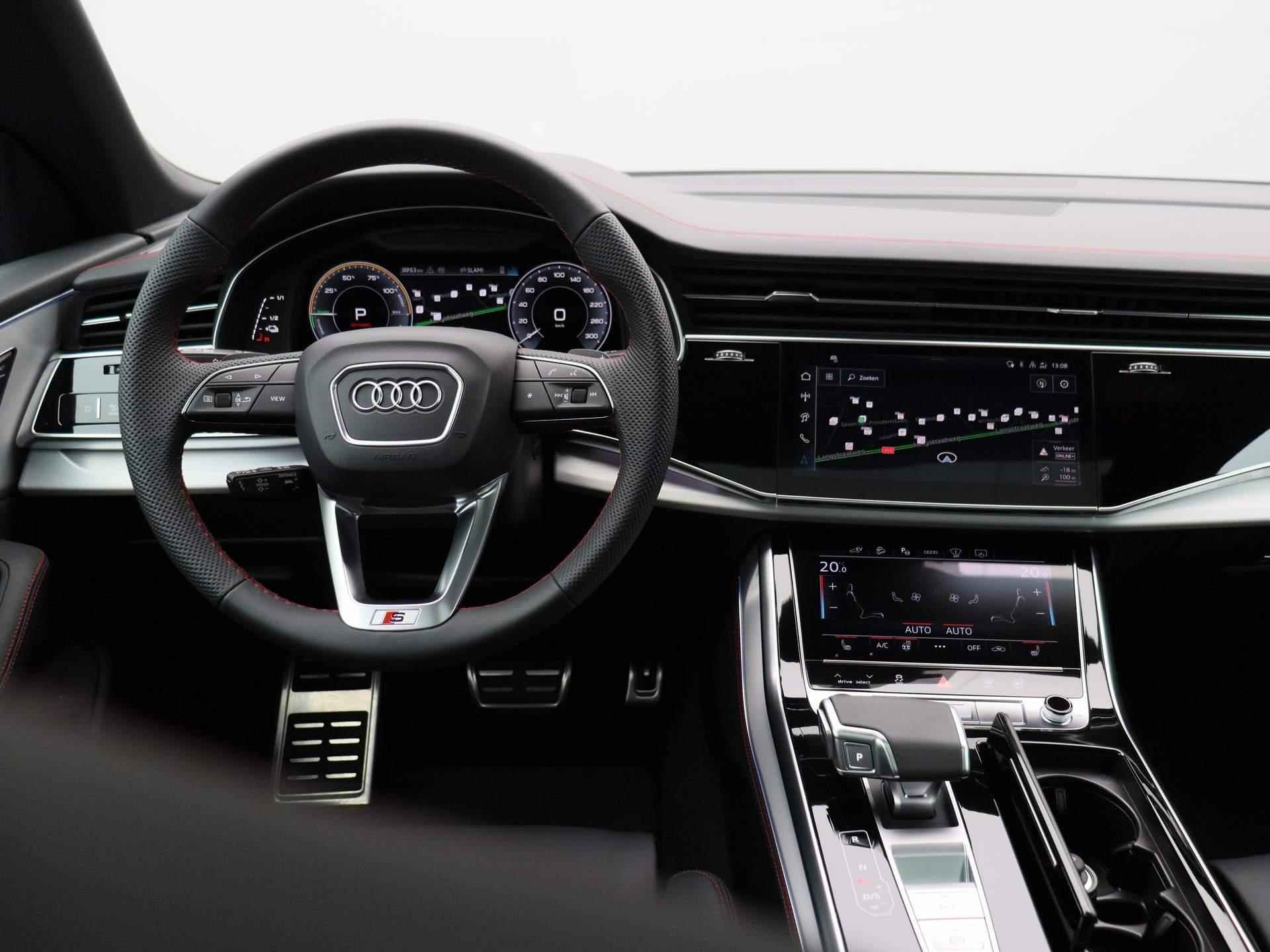 Audi Q8 60 TFSI e quattro Pro Line S Competition | Leder | Schuifdak | B&O Audio | Head up display | Luchtvering | Rood Audi interieur | - 7/56