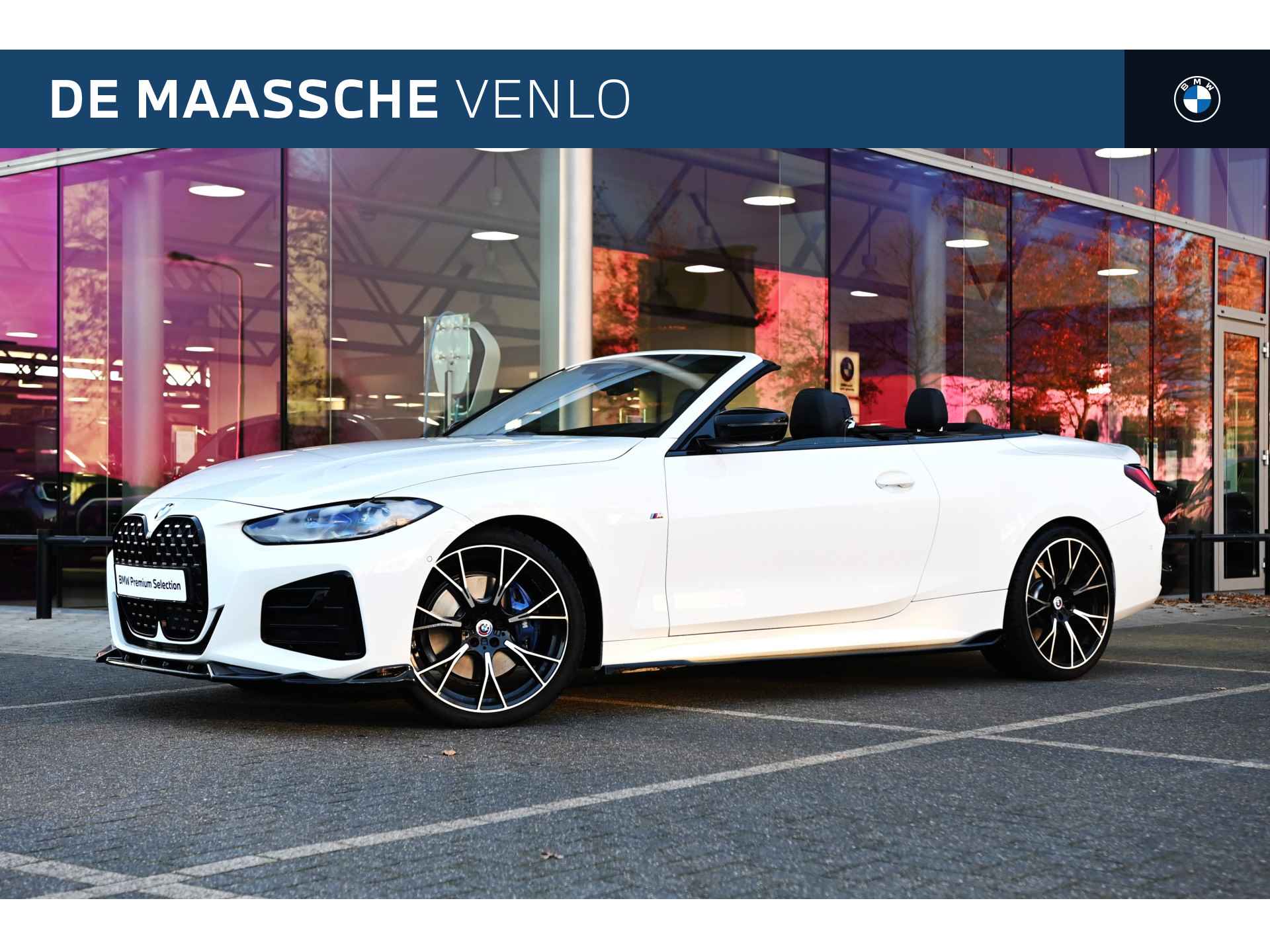 BMW 4 Serie Cabrio M440i xDrive High Executive Automaat / M Adaptief onderstel / Verwarmd stuurwiel / Air Collar / Stoelverwarming / Driving Assistant Professional / Harman Kardon