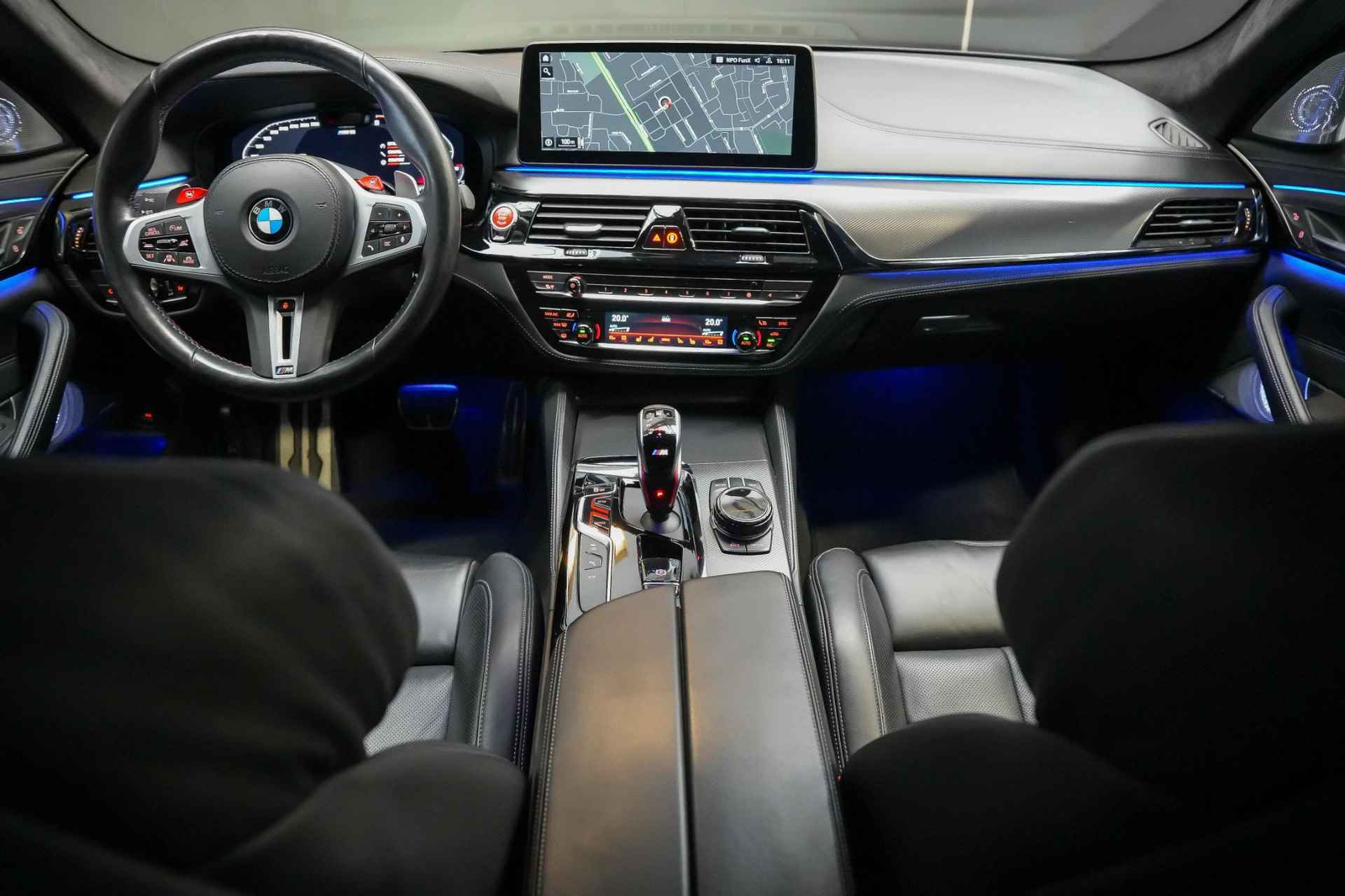 BMW M5 625pk Competition |org. nl|dealer onderhouden|carbon dak|keramische remmen|Bowers & Wilkens|hud|laser LED|elk. stoelen + massage|soft close|360 camera|20"| - 4/50