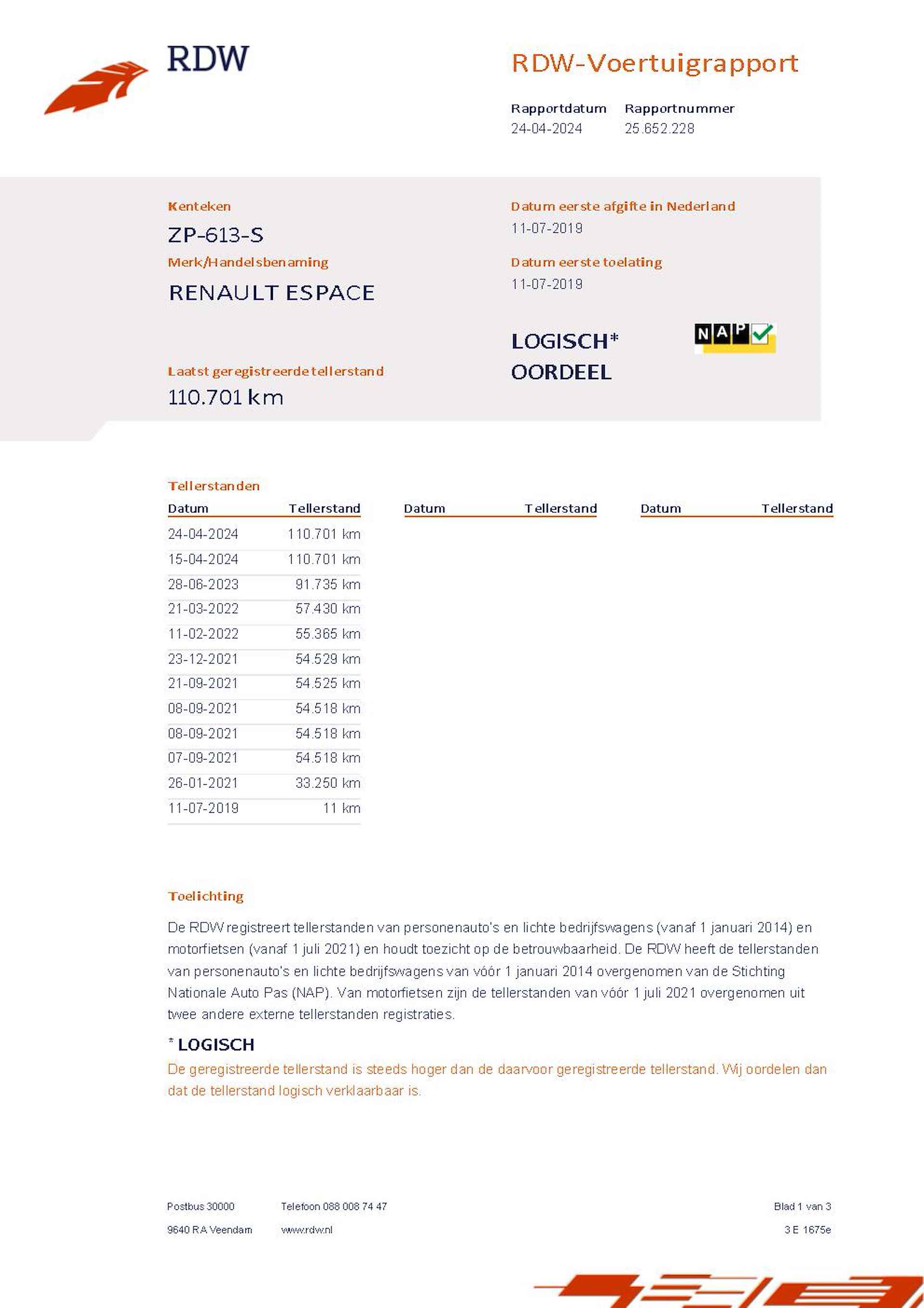 Renault Espace Espace 1.8 Energy TCe 225PK 7P Intens Automaat + 18"/ Navi/ Camera/ LED/ NL auto - 48/48