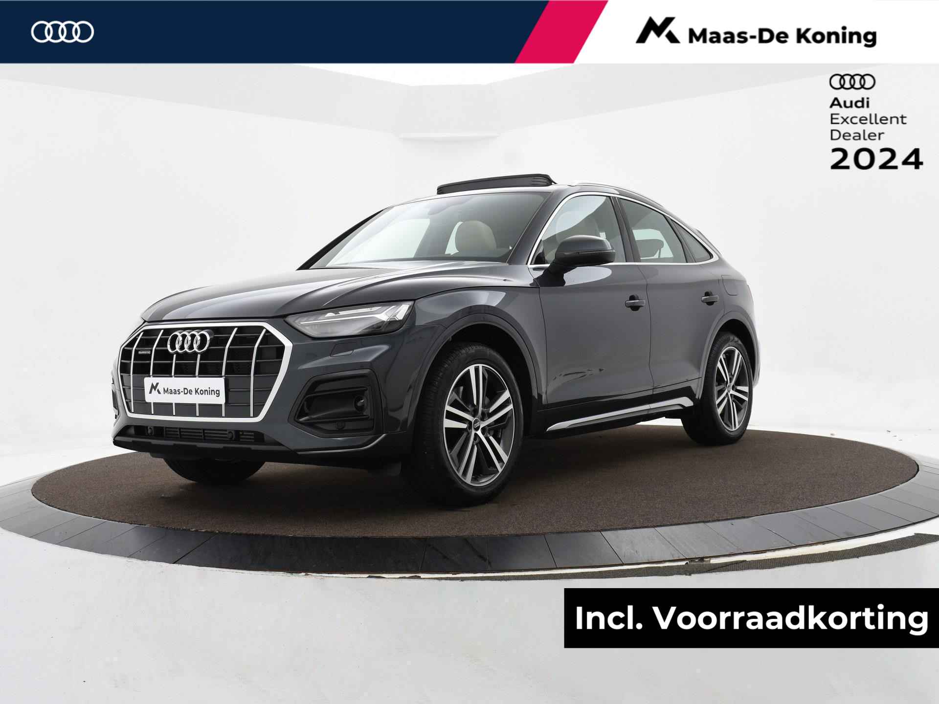 Audi Q5 Sportback Advanced edition 50 TFSI e 220 kW/299 PK · Luchtvering · Glazen panoramadak · Ass. pakket City + Tour · Lederen bekleding