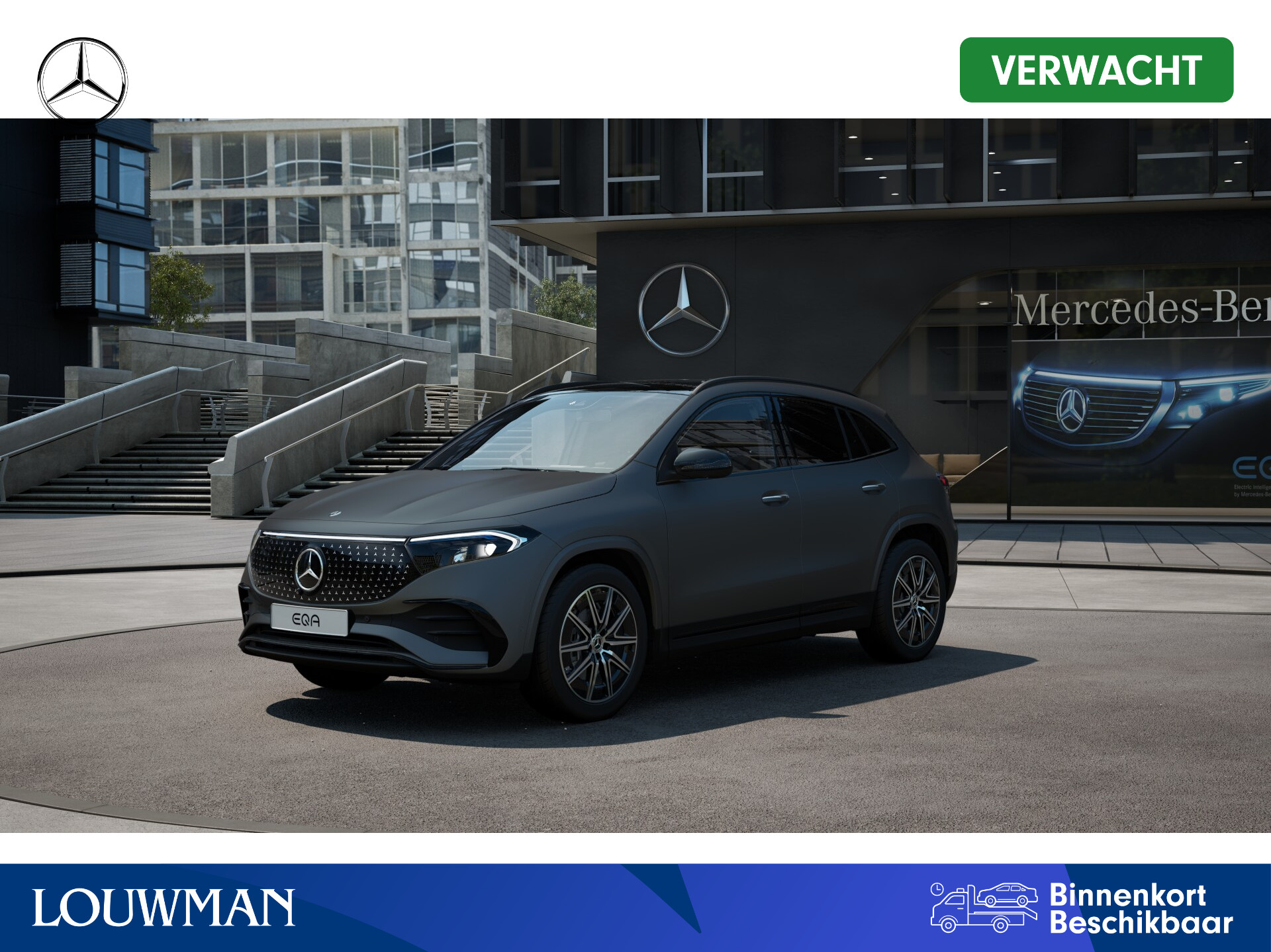 Mercedes-Benz EQA 250+ Business Solution AMG 71 kWh | Nightpakket | Premium pakket | Parkeerpakket met 360°-camera | KEYLESS-GO comfort pakket | Dodehoekassistent | EASY PACK achterklep | 	Head-up display | Burmester Surround Sound systeem |