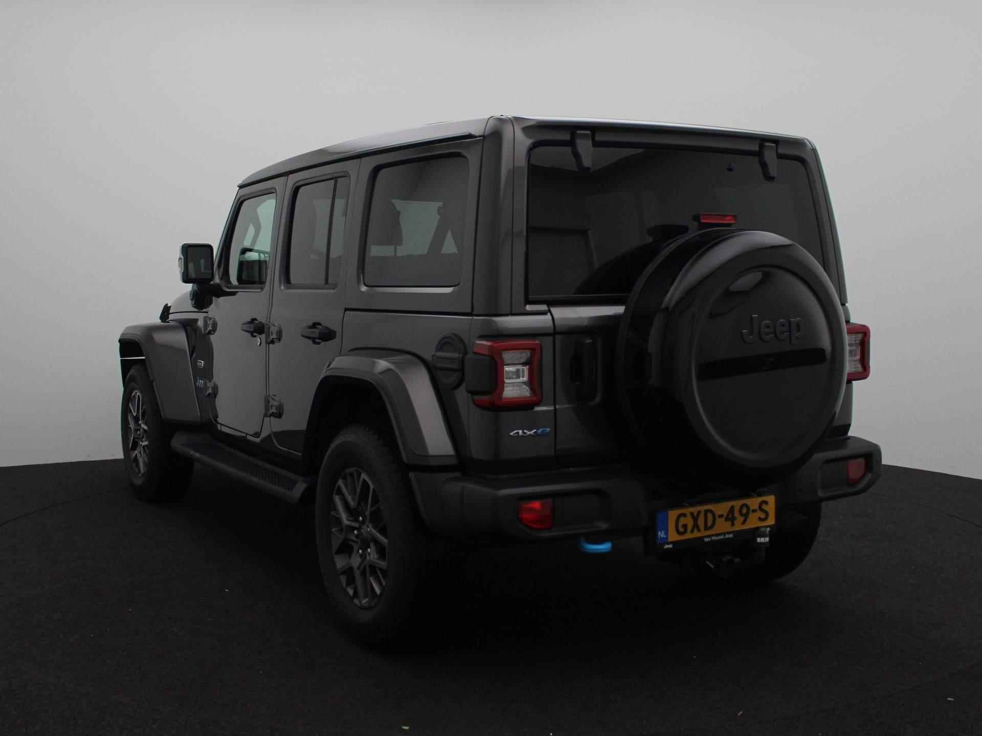 Jeep Wrangler Unlimited 4xe 380 Sahara | Cabrio/Schuifdak | Camera voor + achter | Lederen bekleding | Stoel+Stuurverwarming | Trekhaak afneembaar | - 2/29