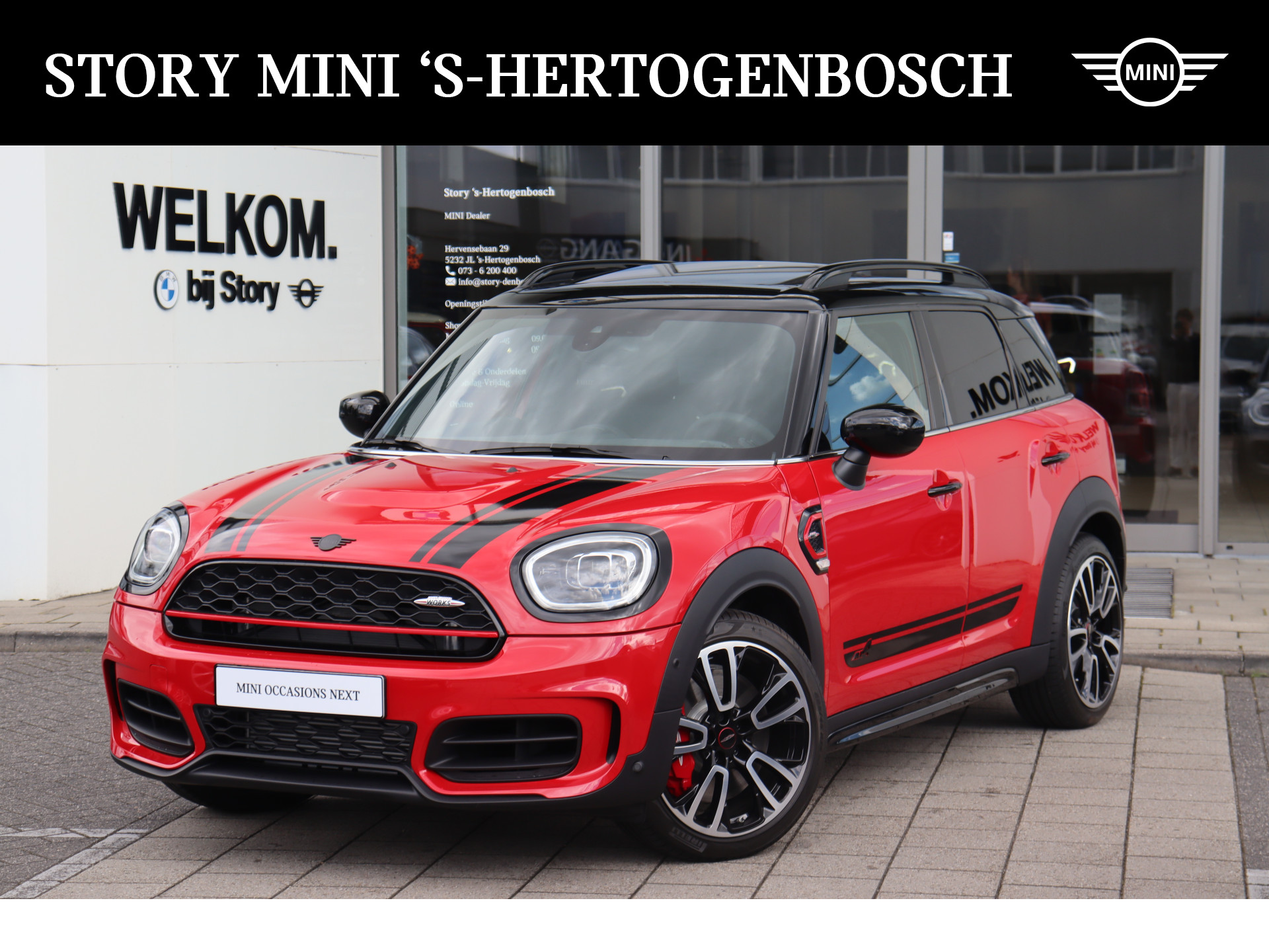 MINI Countryman John Cooper Works ALL4 Automaat / Premium Plus Pakket / Panoramadak / Achteruitrijcamera / Adaptieve LED / Active Cruise Control / Comfort Access