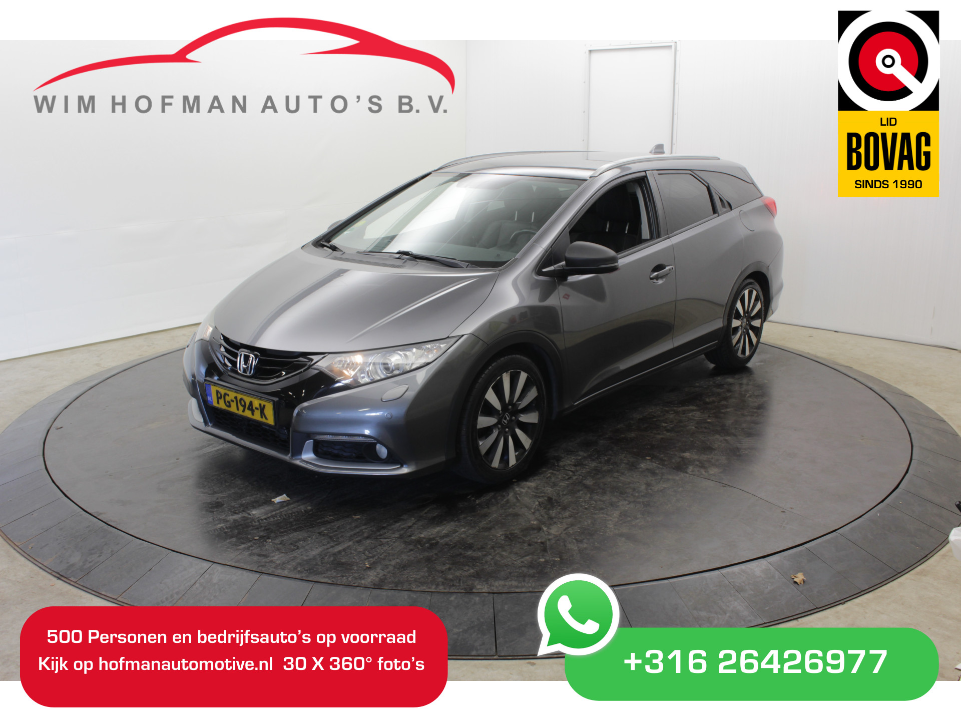 Honda Civic Tourer 120PK Exec Vol Leder Trekhaak Camera Navigatie