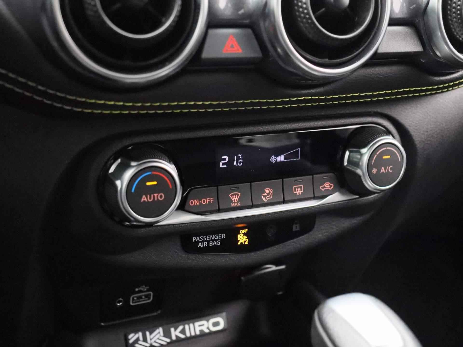 Nissan Juke 1.0 DIG-T Kiiro | Automaat | 19" Lichtmetalen Zwarte Velgen | Climate Control | Half-Leder | Camera | DAB - 24/39