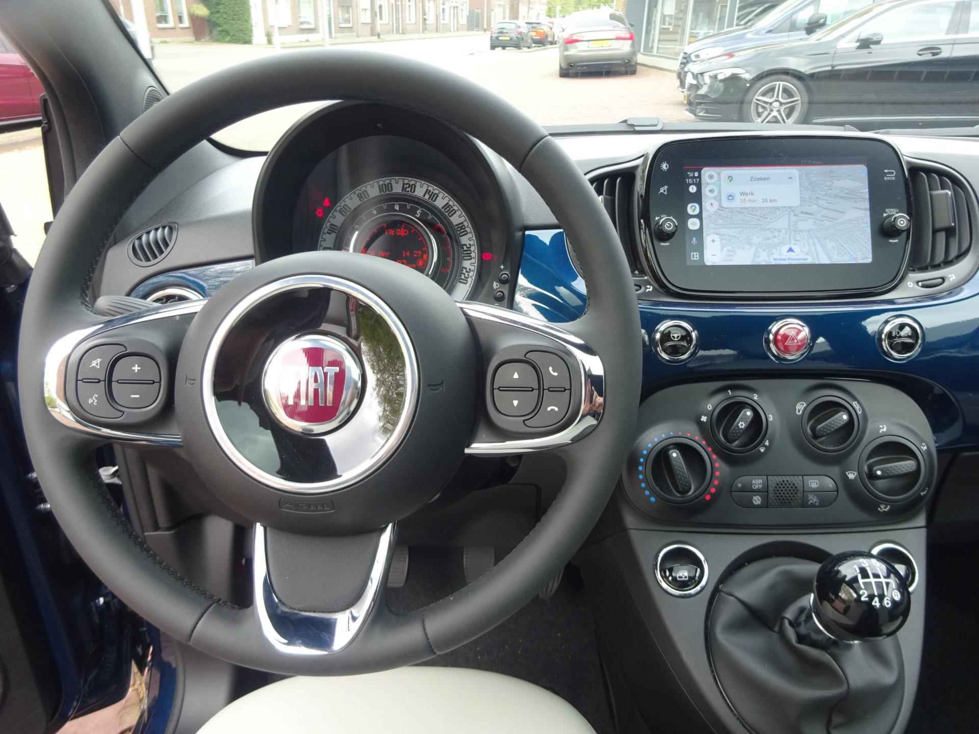 Fiat 500 1.0 Hybrid Dolcevita Sportstoelen half/leder Navi./Apple Car play/Android/Climate C./Pano.dak/PDC/Cruise C. - 13/21