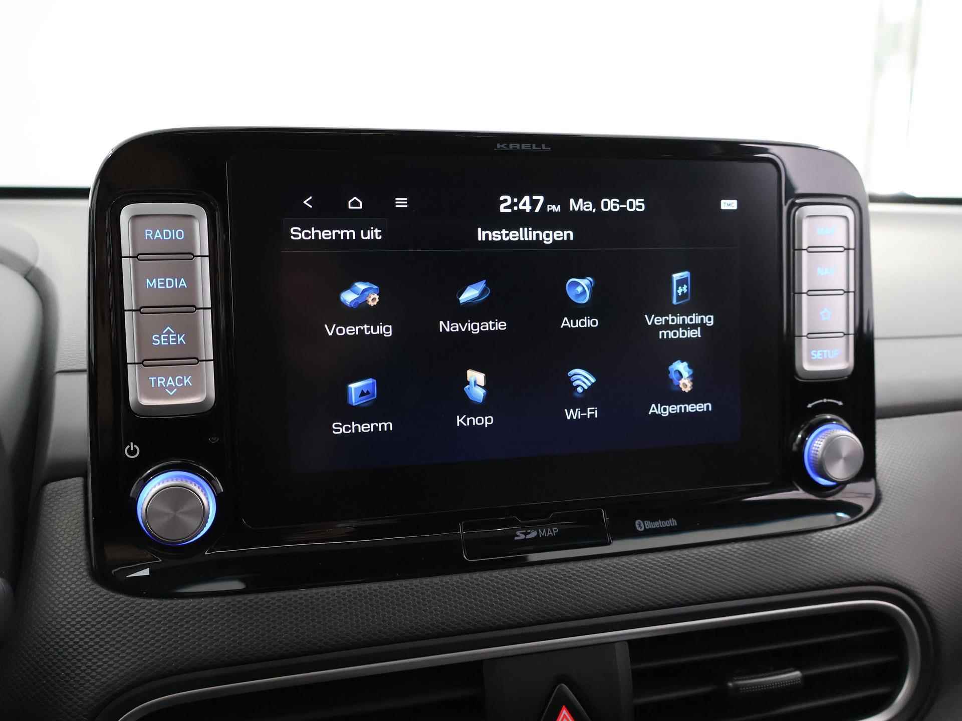 Hyundai Kona EV Premium 64 kWh | Schuif/Kantel dak | Navigatie | Camera | Stoelverwarming/Koeling | HUD | Lederen bekleding | Ele. verstelbare stoelen | Apple CarPlay | Krell Audio | - 22/48