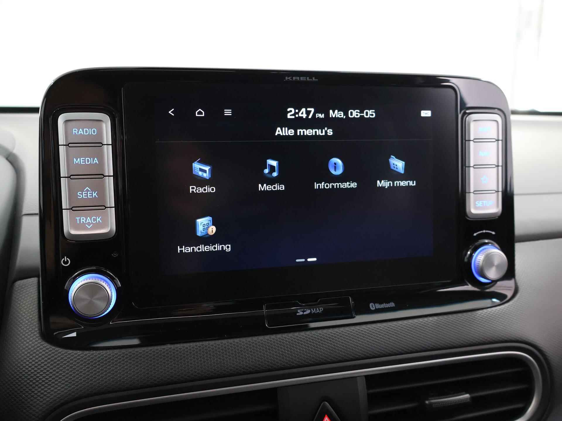 Hyundai Kona EV Premium 64 kWh | Schuif/Kantel dak | Navigatie | Camera | Stoelverwarming/Koeling | HUD | Lederen bekleding | Ele. verstelbare stoelen | Apple CarPlay | Krell Audio | - 26/48