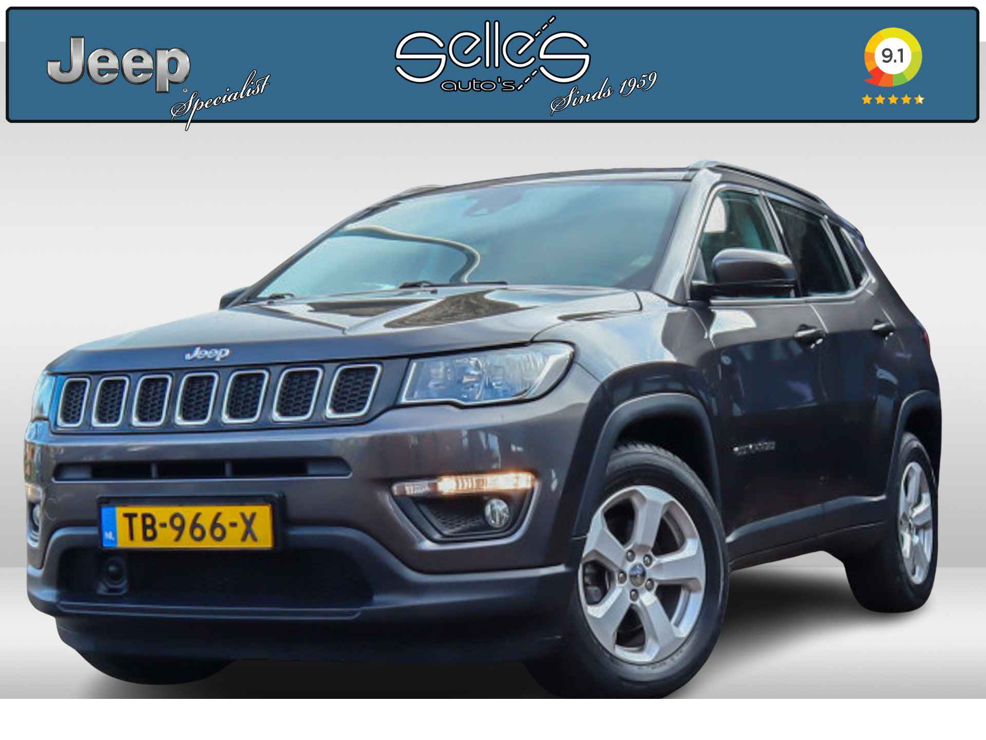 Jeep Compass 1.4 Longitude | Navigatie | Achteruitrijcamera | Carplay | Lichtmetalen Velgen | Half Lederen Bekleding - 1/32