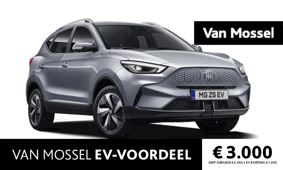 MG ZS EV Long Range Comfort 70 kWh Cosmic Zilver / Extra leder interieur ( Particulier € 2000,= subsidie mogelijk) / diverse kleuren op voorraad !!!! WLTP 440 KM