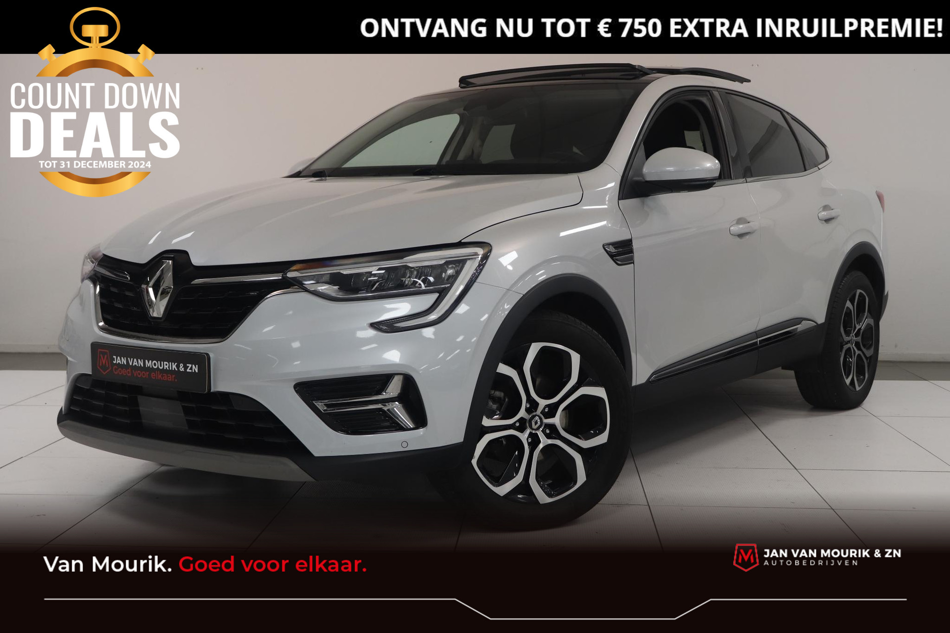 Renault Arkana 1.6 E-Tech hybrid 145 Techno | Open dak | Verwarmbare voorstoelen | Stuurverwarming | Apple CarPlay Android auto Navigatie |