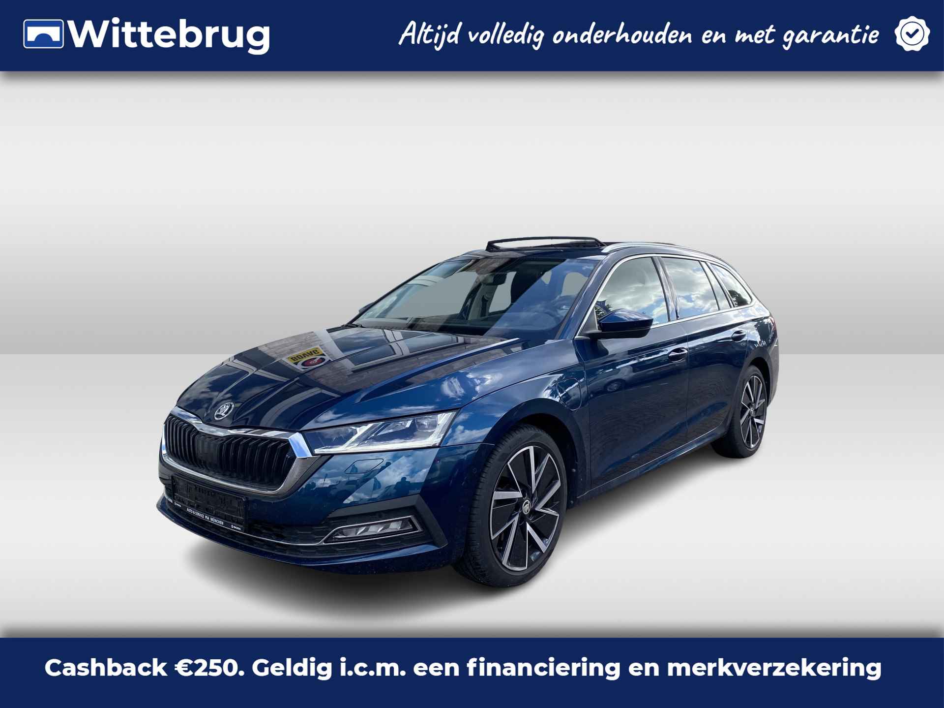 Škoda Octavia Combi 1.4 TSI iV 204pk DSG PHEV Style / AUTOMAAT/ PANO/ CAMERA/ PARK. SENSOREN/ LED/ DODE HOEK/ STOEL VERWARM. V EN A/ MEMEORY SEATS KEYLESS/ STUUR VERWARM./ ADAPT. CRUISE/ APP CONNECT/ NAVI/ CLIMA/ DAB/ - 1/37