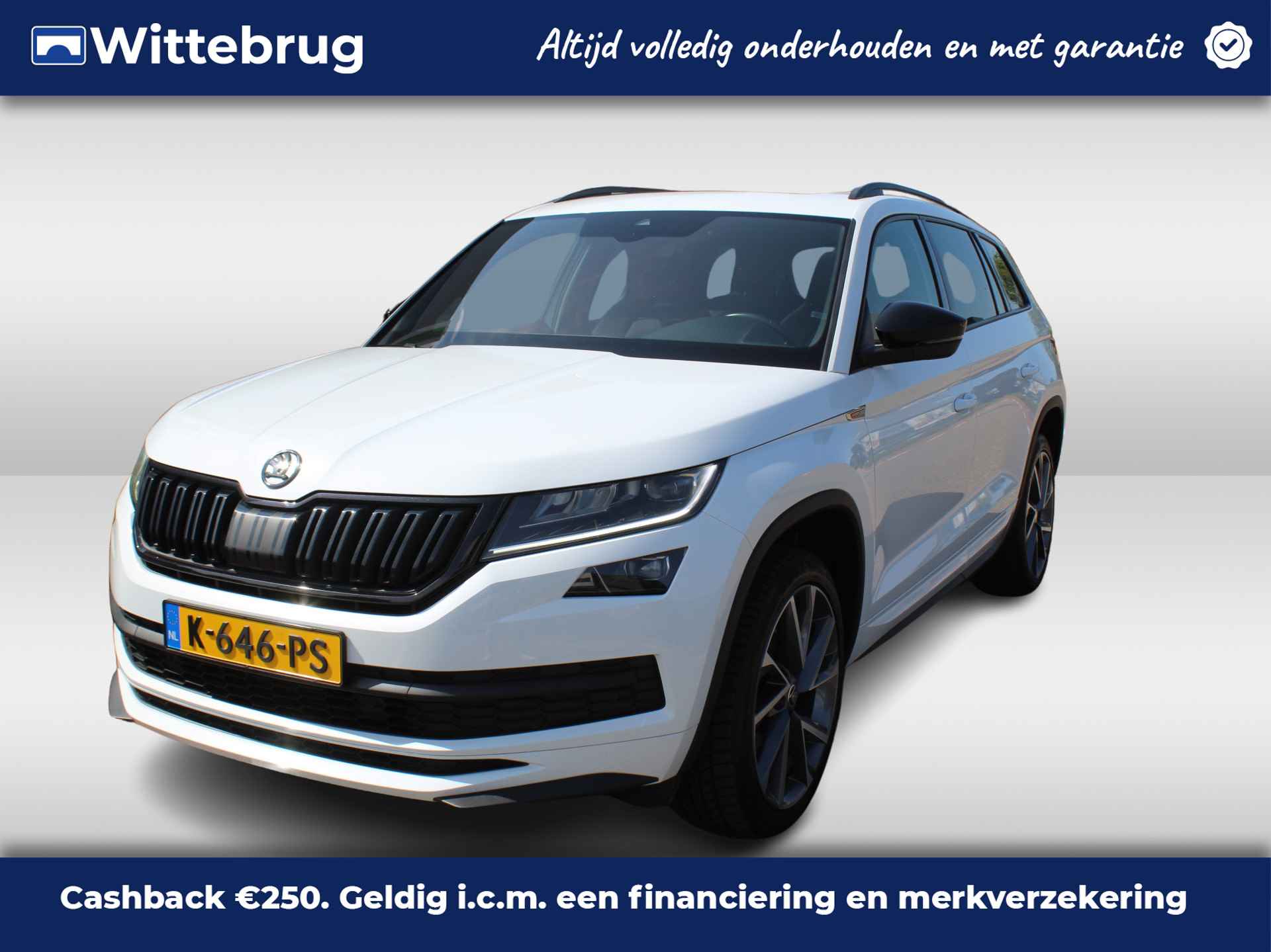 Škoda Kodiaq 1.5 TSI Sportline Business DSG/ Metallic/ Digitale Cockpit/ Led/ Panoramadak/ Leder/ Alc. Int./ Zwenkhaak/ Elec Klep/ Camera/ Parkeersensor/ 20 lmv - 1/44