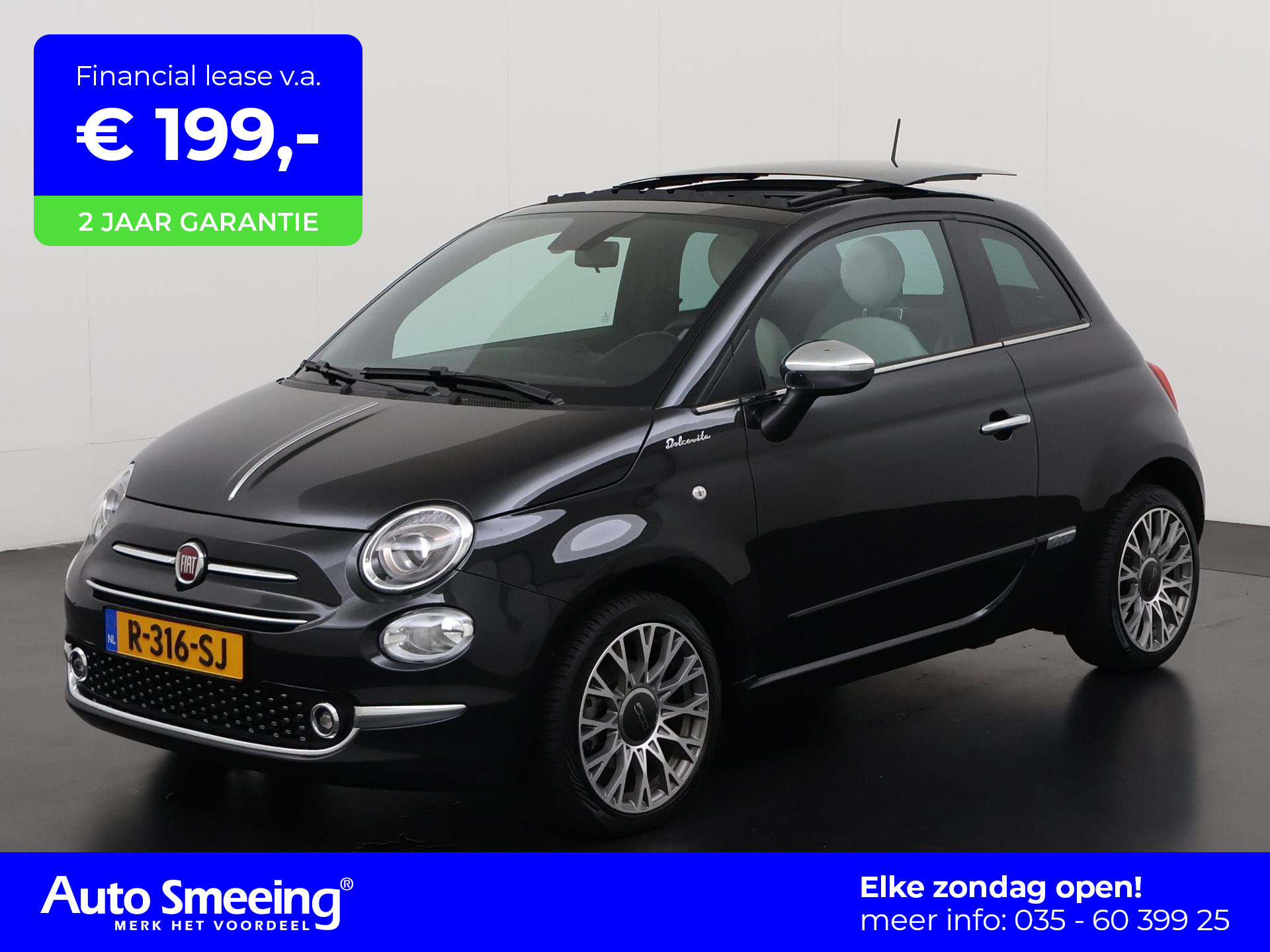 Fiat 500 1.0 Hybrid Dolcevita | Elektr Schuifdak | Navigatie | Zondag Open!