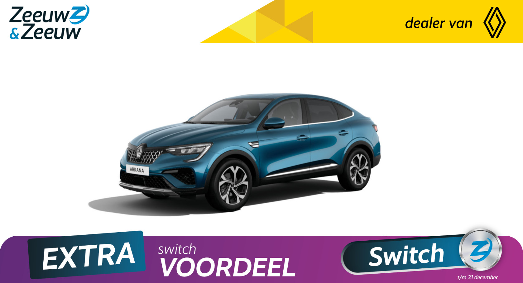 Renault Arkana 1.6 E-Tech hybrid 145 techno | Nu leverbaar met €2800,- Zeeuw & Zeeuw korting | Speciaal aanbod: Pack Bose & City Premium nu gecombineerd voor €500,- |