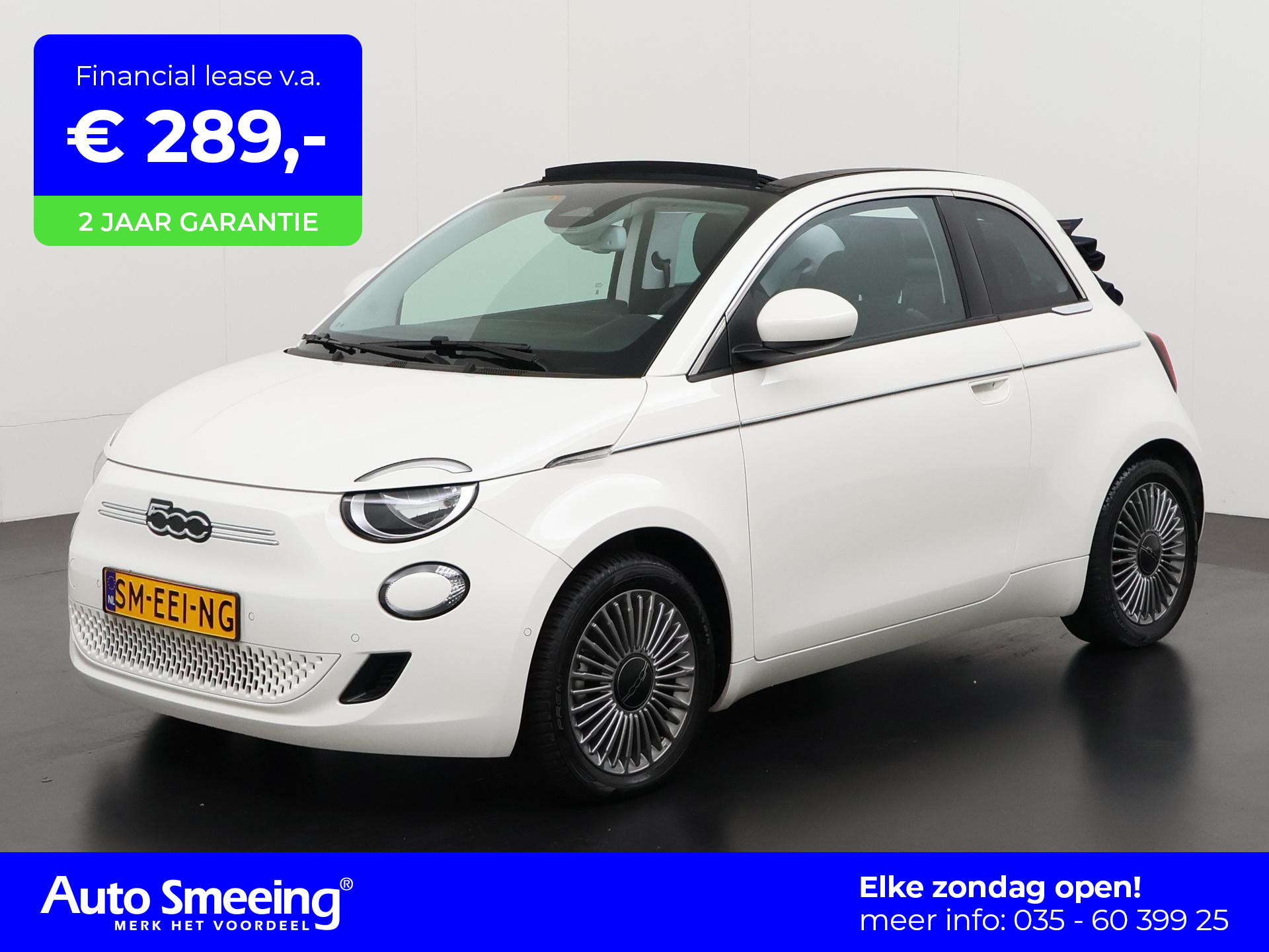 Fiat 500e Cabrio 42 kWh | Camera | Stoelverwarming | Apple Carplay | Zondag Open!