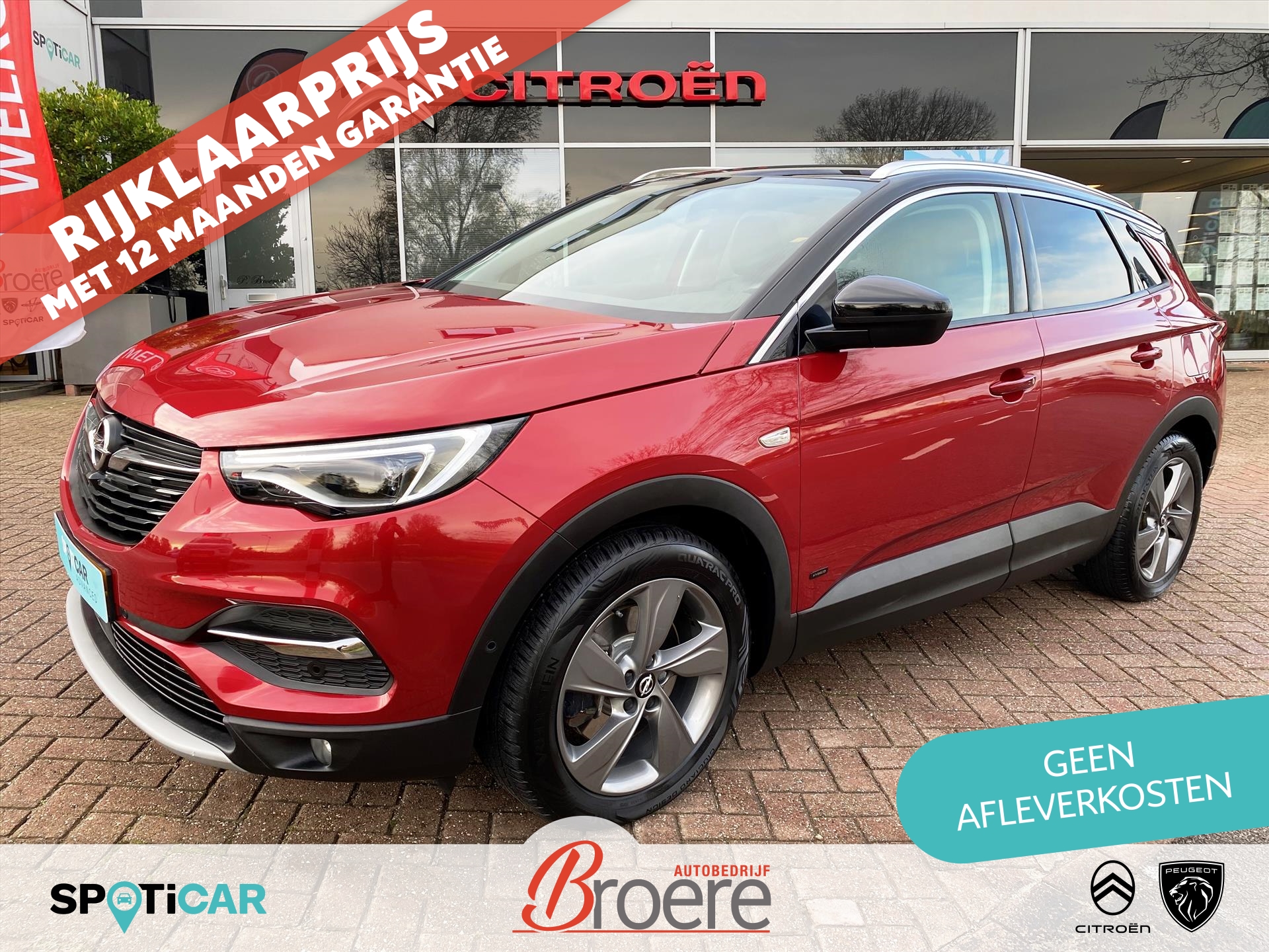 OPEL Grandland X 1.6 Turbo Hybrid 225pk Aut Ultimate | zwart leder, keyless, elek. achterkep, verw. voorstoelen, dab, navi, dodehoekdetectie, two tone kleuren, 18 inch