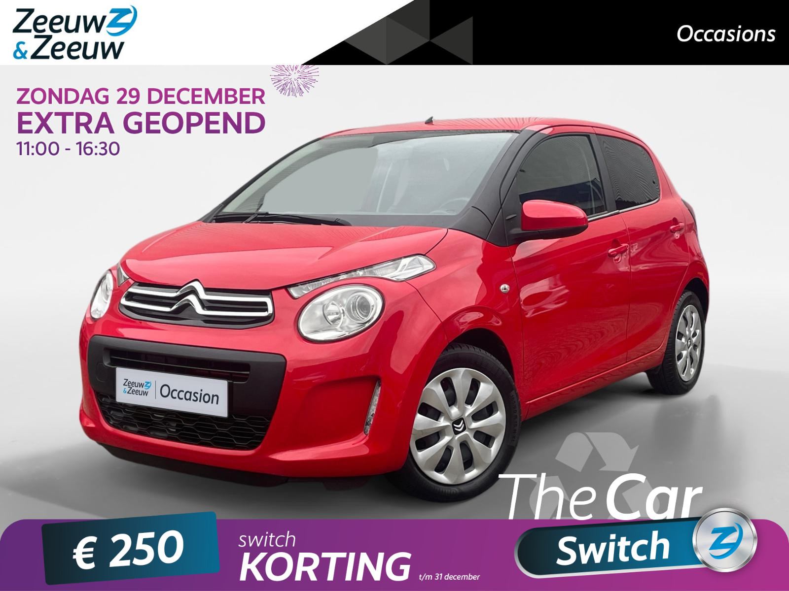 Citroen C1 1.0 VTi Feel | Cruise Control | Privacy Glass | Airco | Elektrisch verstel-en verwarmbare buitenspiegels | Bluetooth telefoonvoorbereiding |