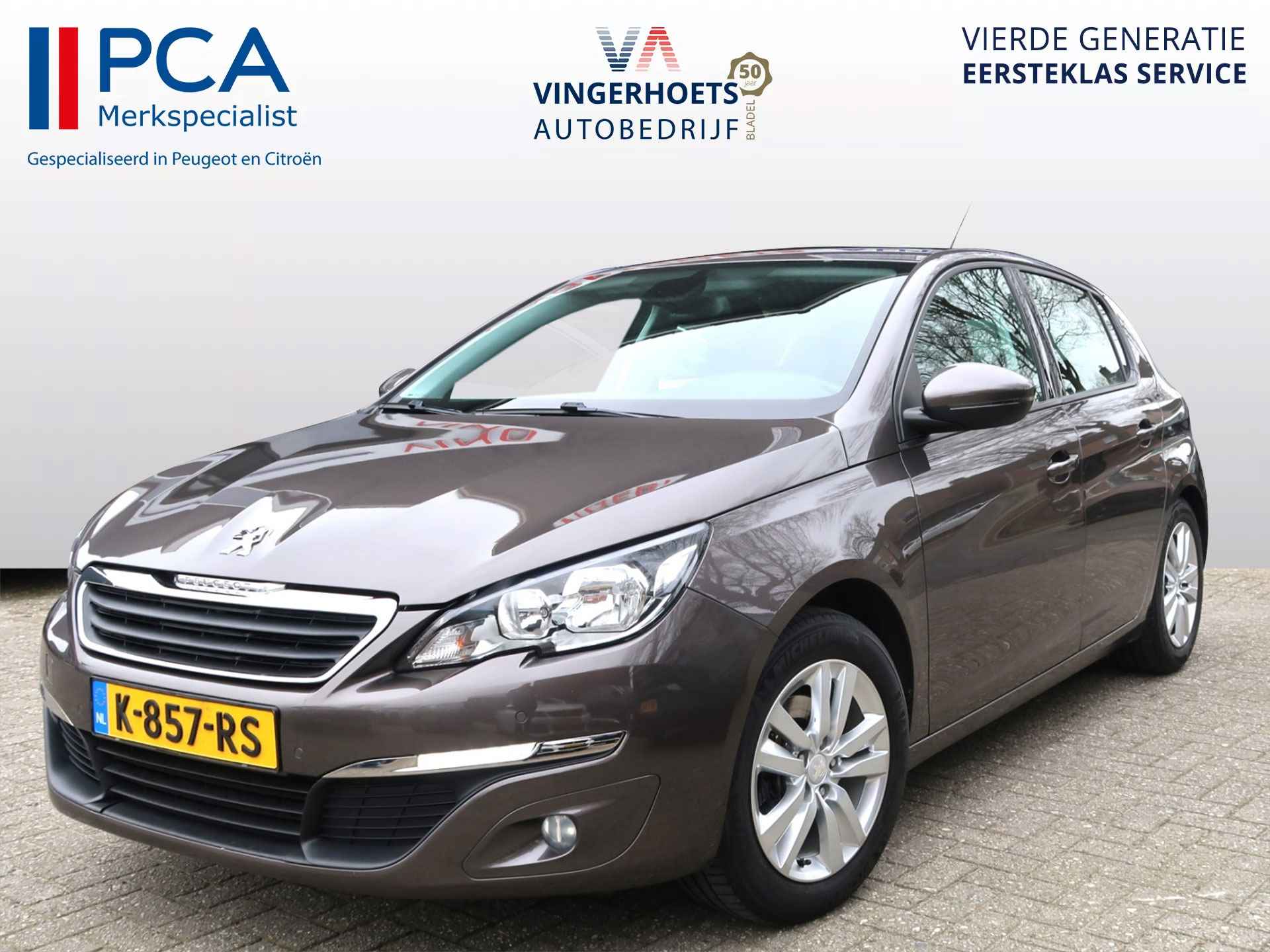 Peugeot 308 1.6 - 16v Benzine 125 Pk. 5-Deurs * Navigatie * Climate & Cruise Control * Parkeersensoren * L.M. Velgen * Trekhaak * Vingerhoets; Vierde Generatie Eersteklas Service ! - 1/42