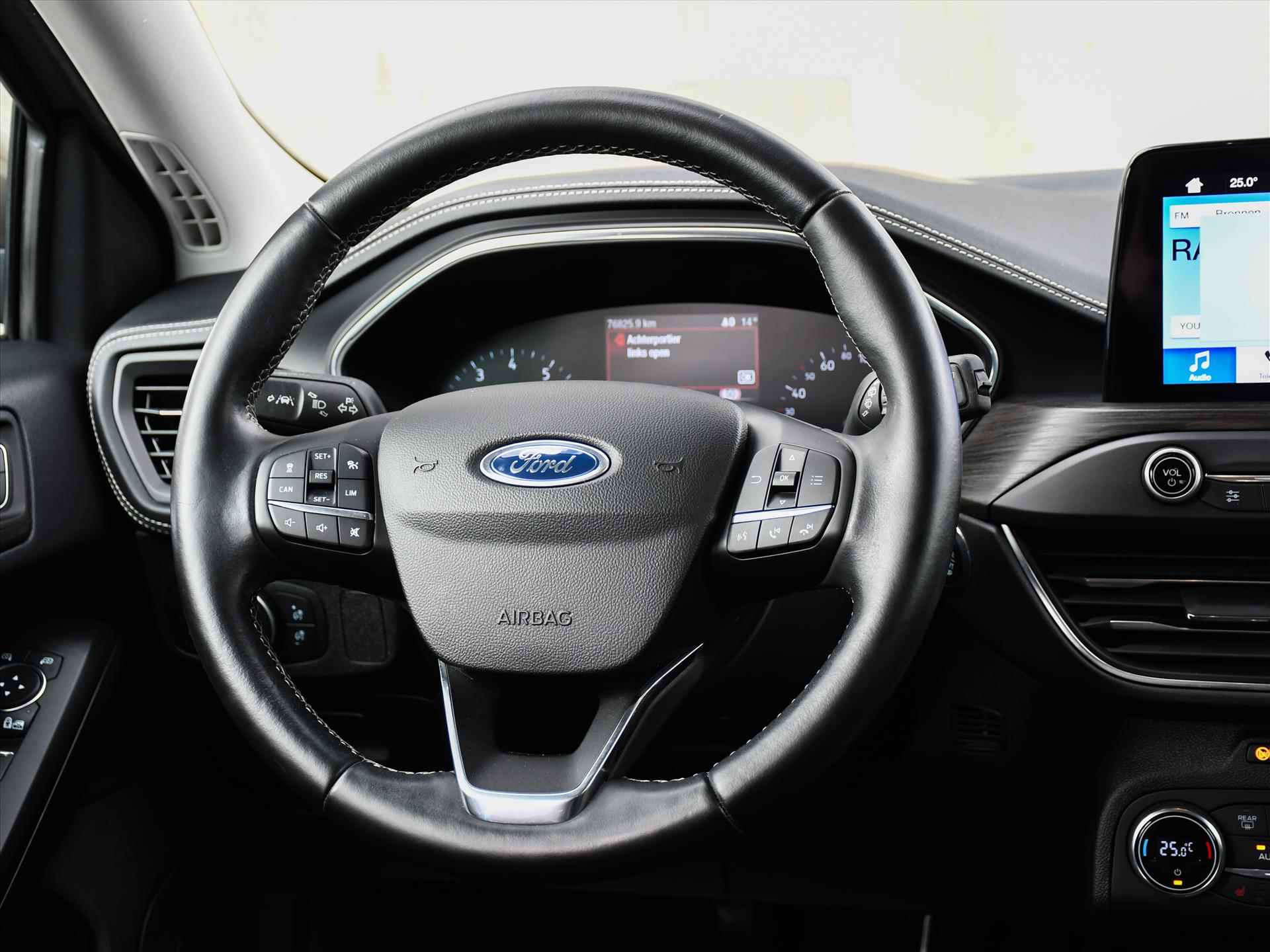 Ford Focus Vignale 1.0 EcoBoost 125pk HUD | WINTER PACK | ADAPT. CRUISE | PDC + CAM. | KEYLESS | LEDER | 17''LM - 13/36