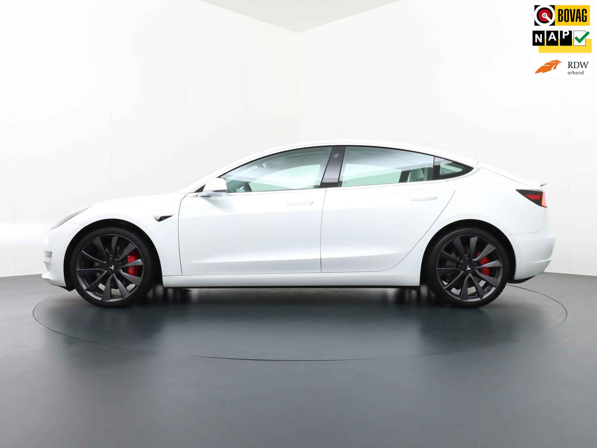 Tesla Model 3 Performance AWD 75 kWh ORG. NL. NAP KM. | WIT LEDER | AUTOPILOT | RIJKLAARPRIJS INCL. 12 MND. BOVAGGARANTIE - 1/35