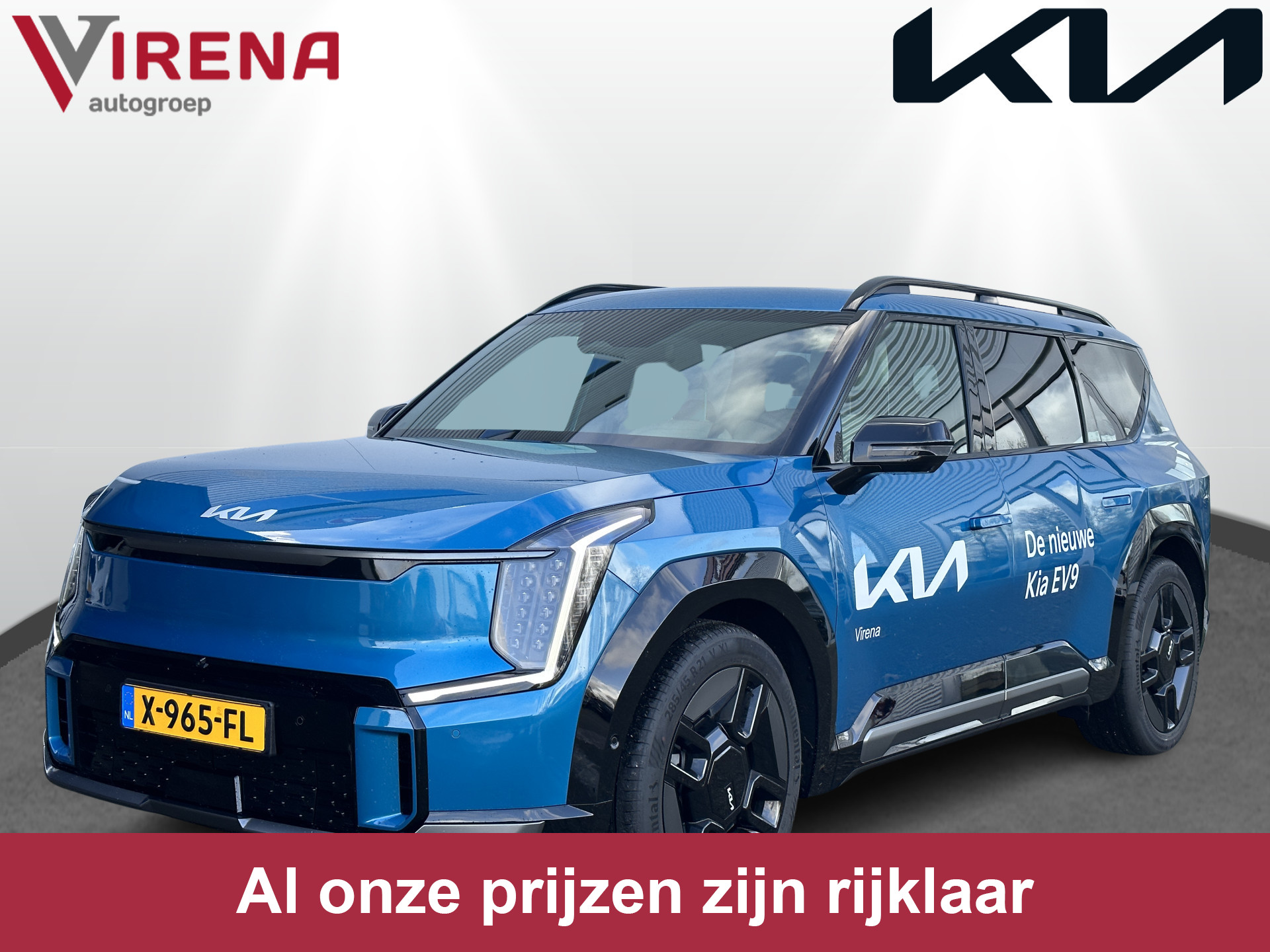 Kia EV9 Launch Edition GT-Line AWD 100 kWh - Uit voorraad leverbaar - Navigatiesysteem 12,3 inch scherm - Batterijverwarming - Digitale Key - Head-up display - Bi-directioneel laden & Slimladen (V2G/V2H) - Fabrieksgarantie Tot 2030