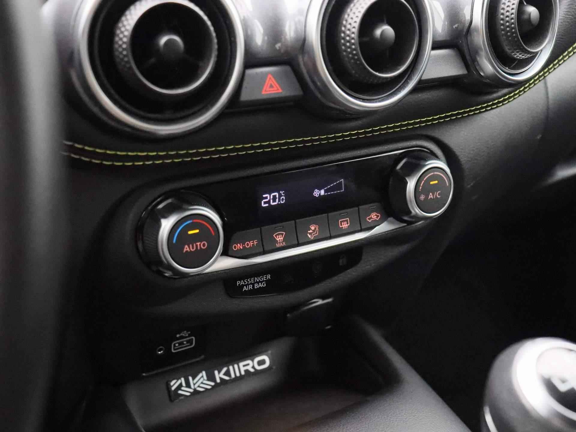 Nissan Juke 1.0 DIG-T Kiiro | 19" LMV | Camera | PDC Voor + Achter | Apple Carplay & Android Auto | Keyless | LED-Verlichting | Half-Lederen Bekleding | Climate Control - 19/38